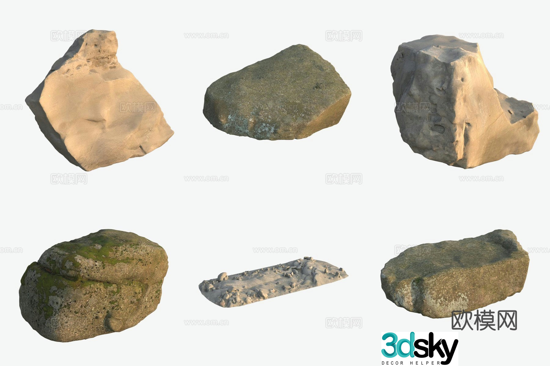 Big stone boulder rock 3d model