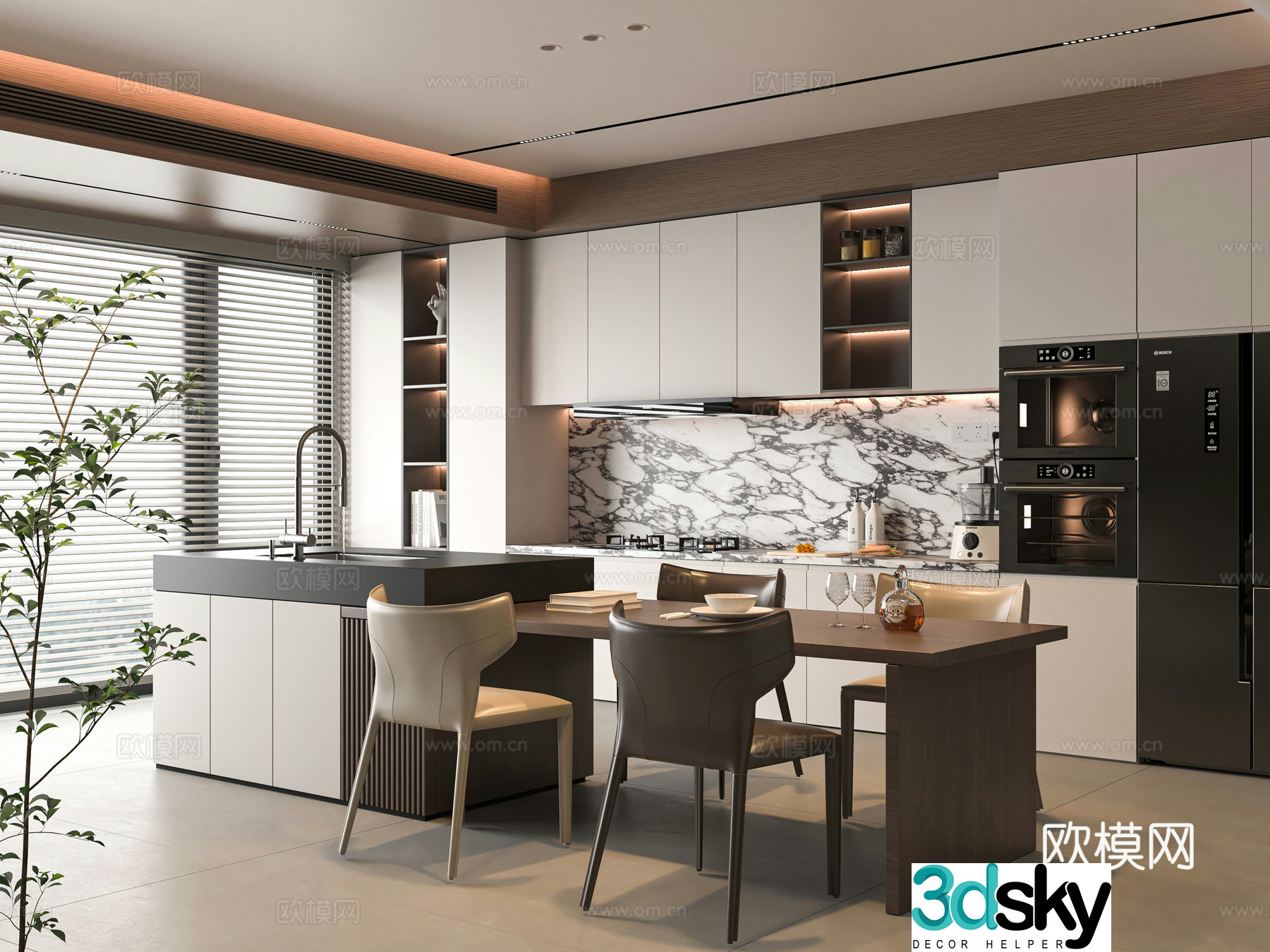 Modern restaurant 3d model
