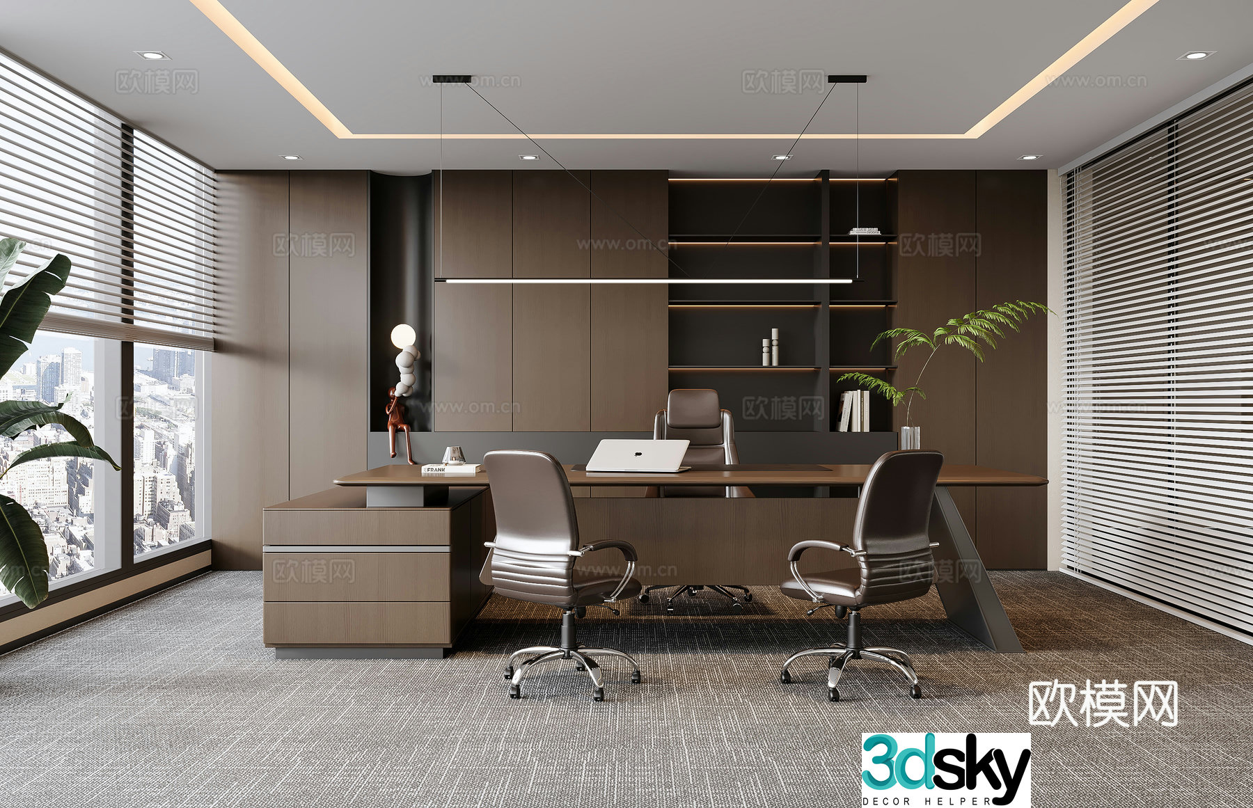 Modern Italian manager office 3d model