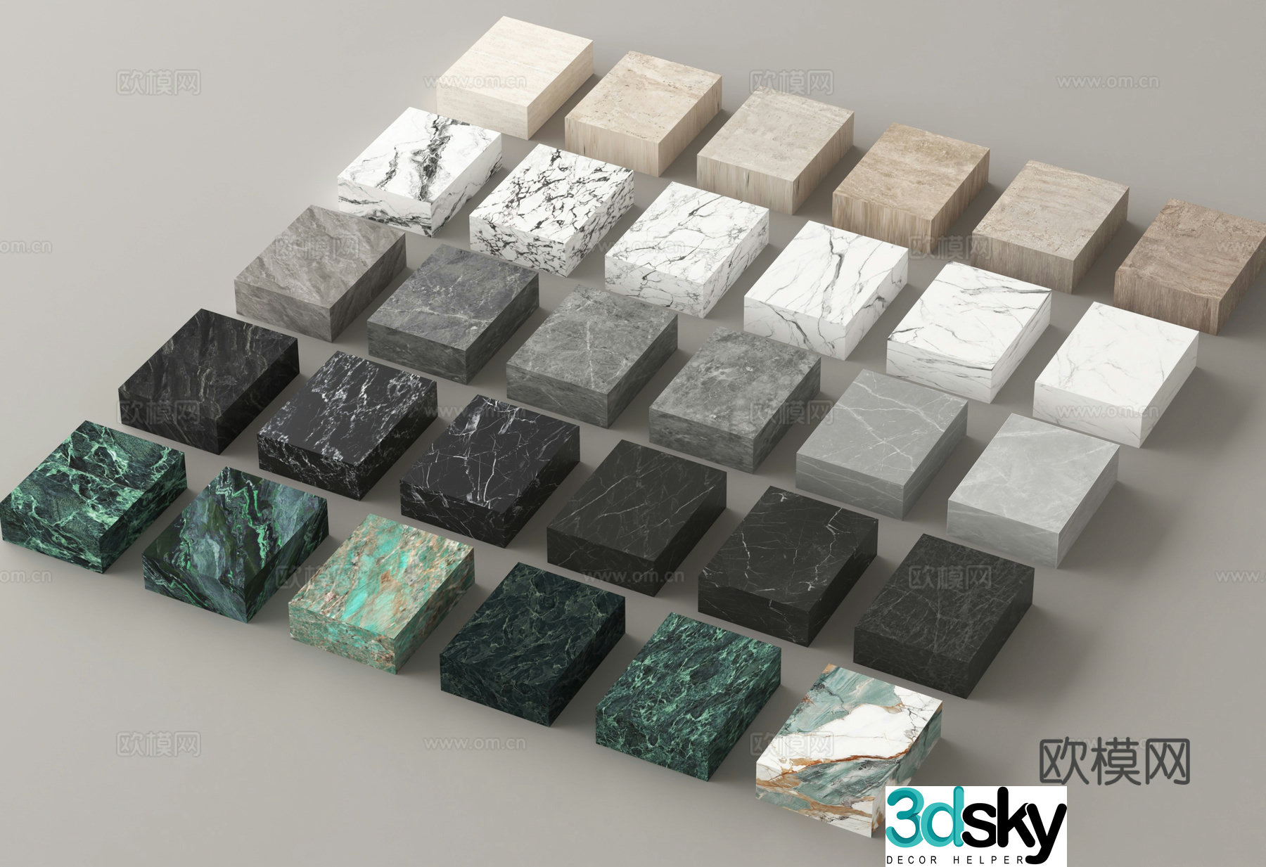 Modern stone marble stone wall panel terrazzo 3d model