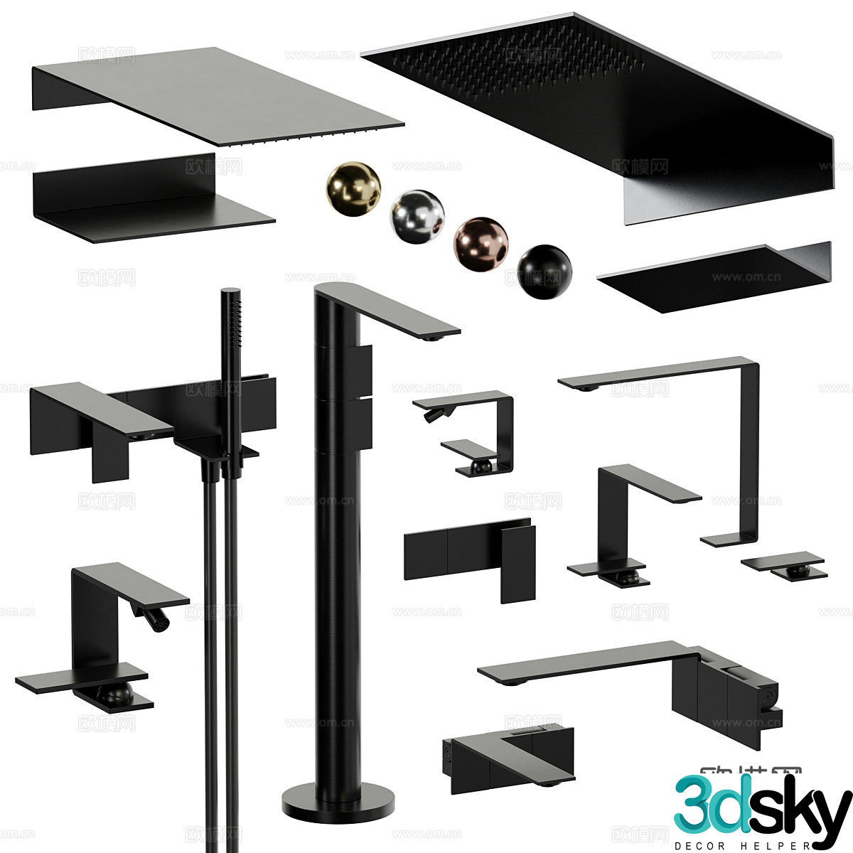 Modern Italian minimalist Inox faucet 3d model
