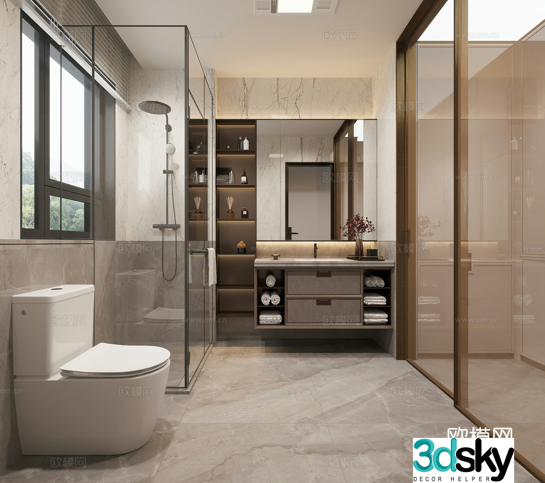 New Chinese bathroom 3D model