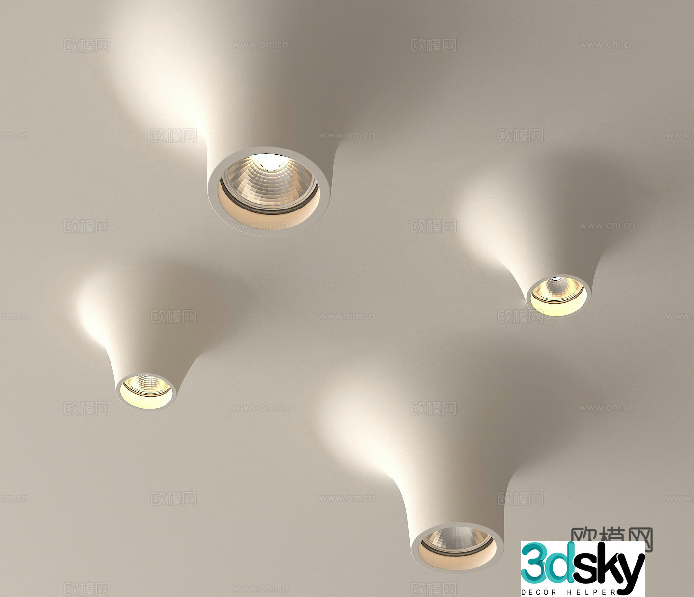 Gypsum lamp Decorative lamp Chandelier Gypsum spotlight 3D model