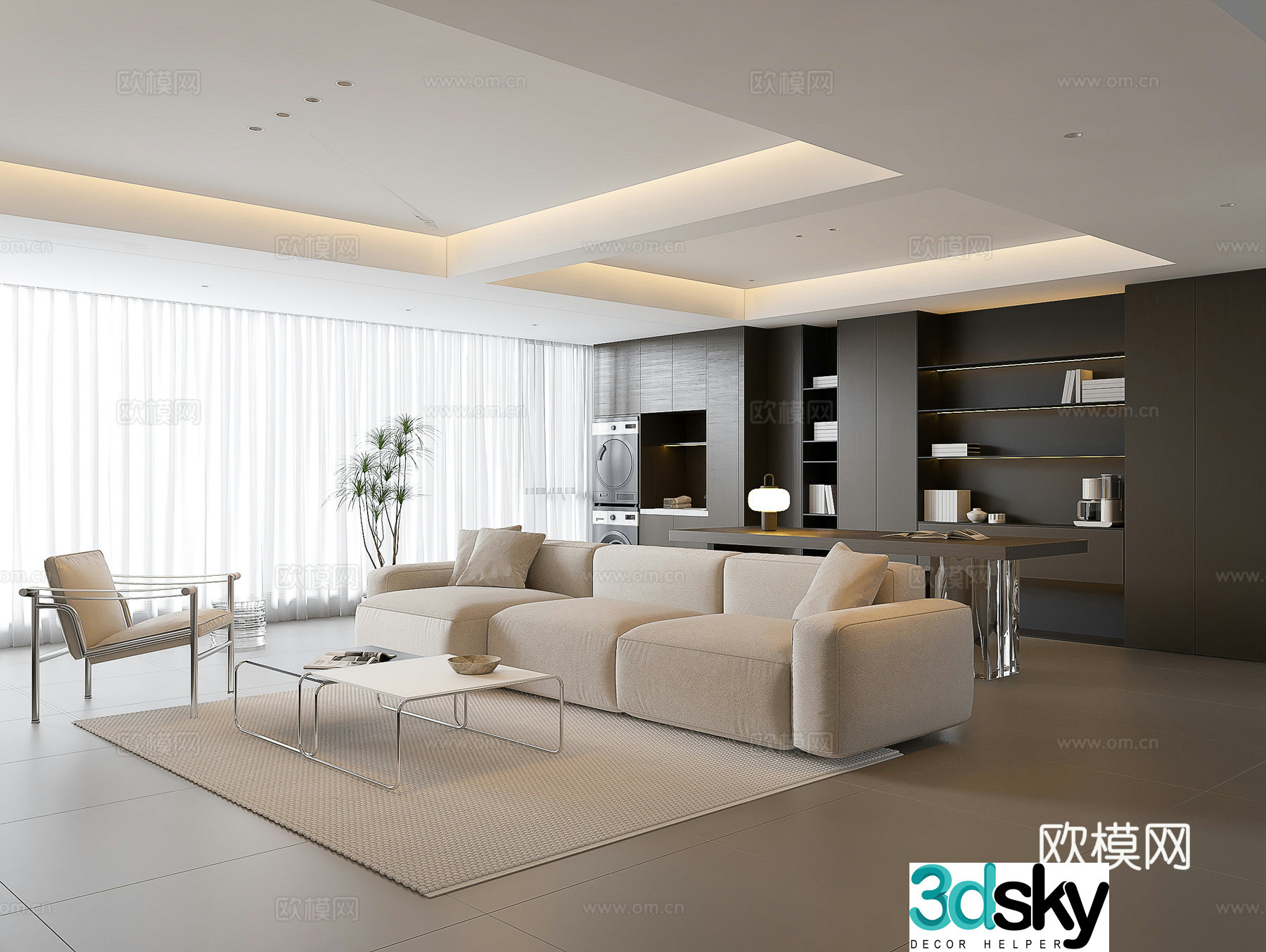 Italian living room modern living room large flat living room log living room creamy living room modern sand 3d model