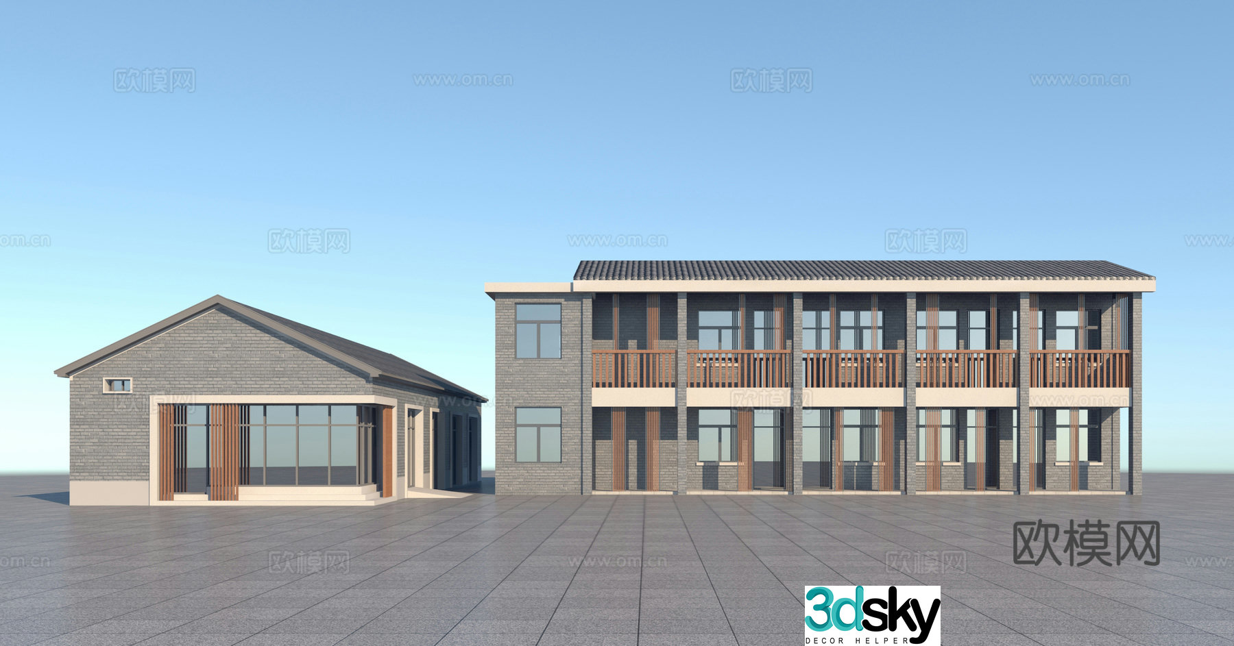 Teaching building dormitory canteen 3D model