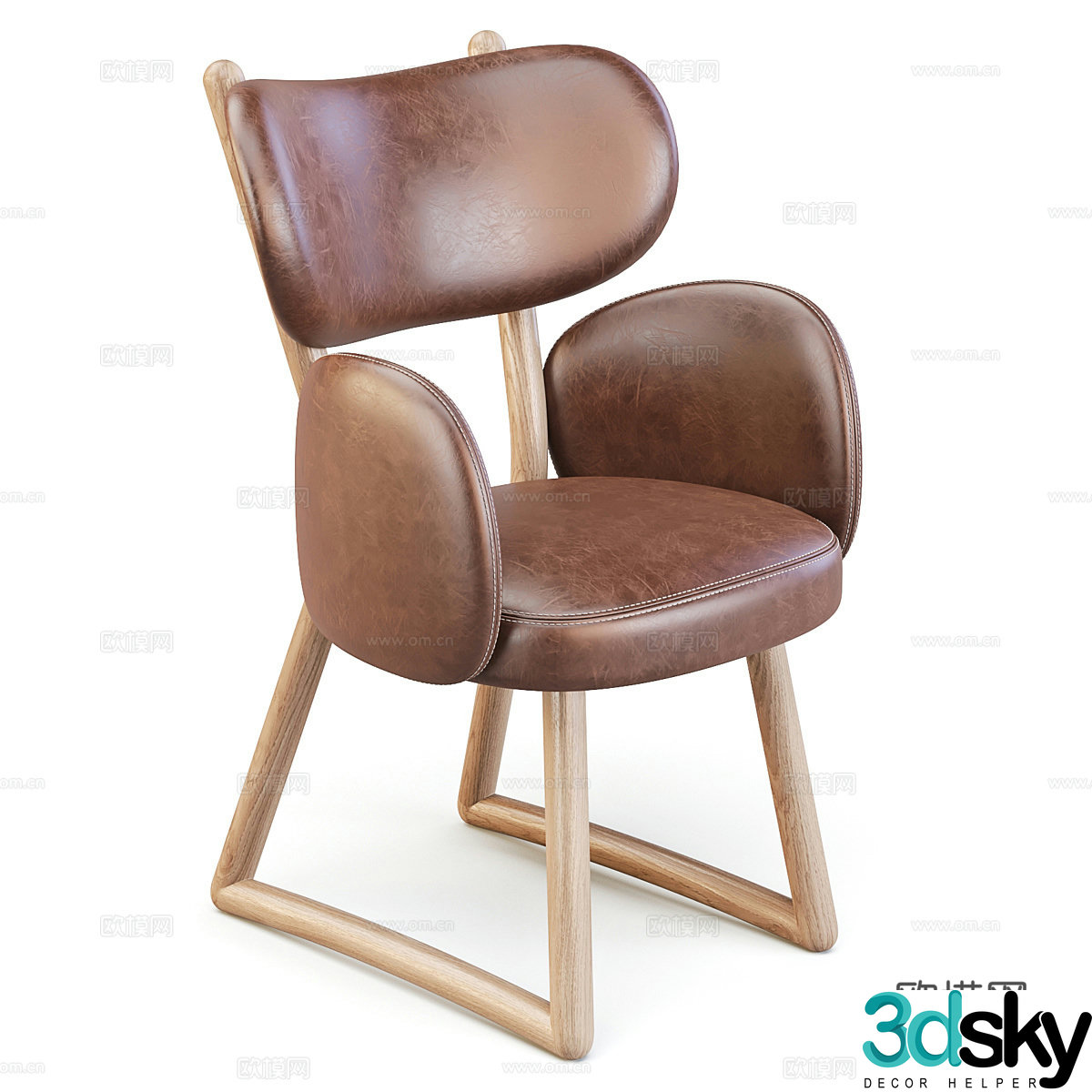 Modern Pierre Leather Chair 3d Model