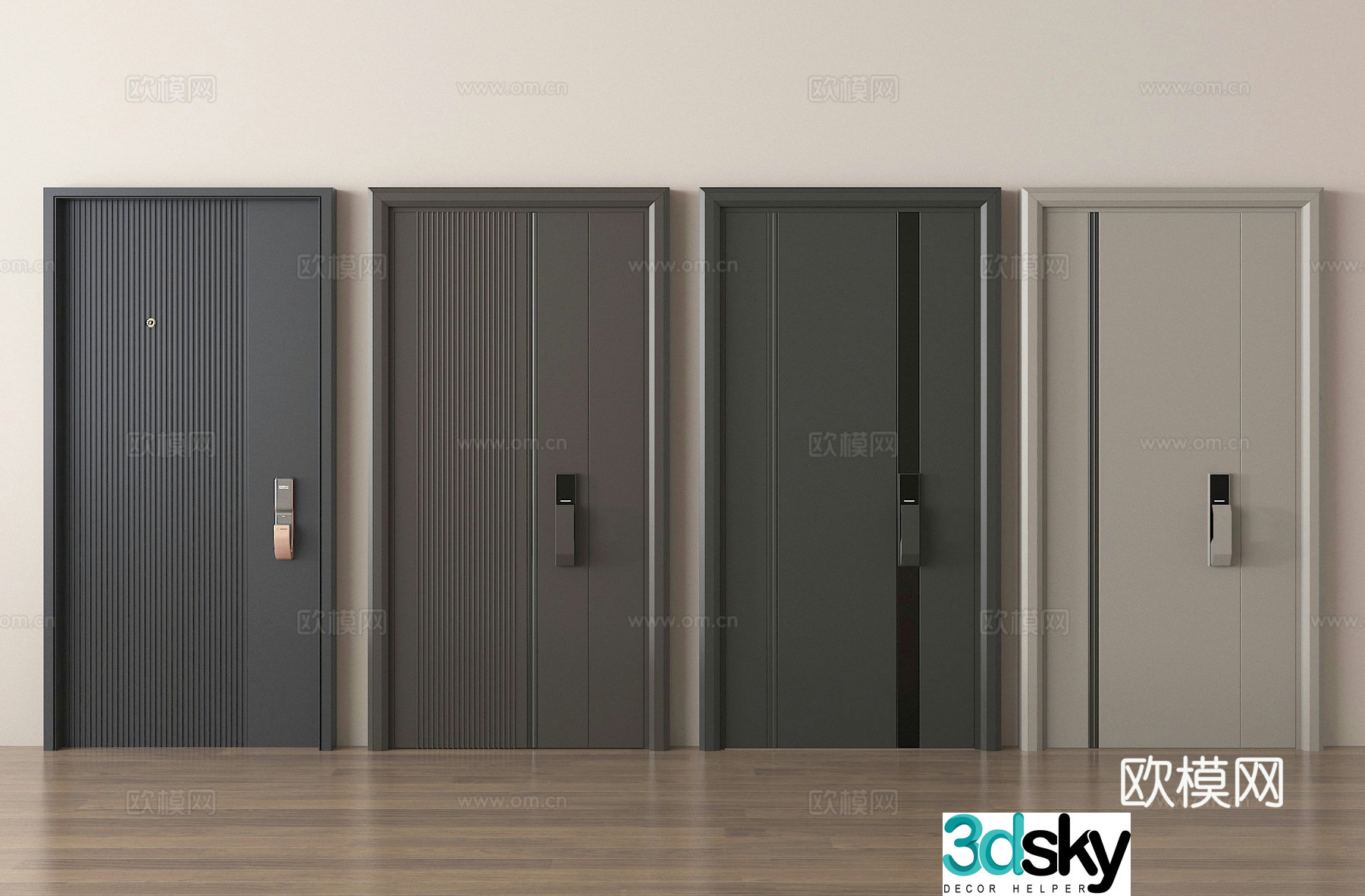 Entry door Security door Password door 3d model