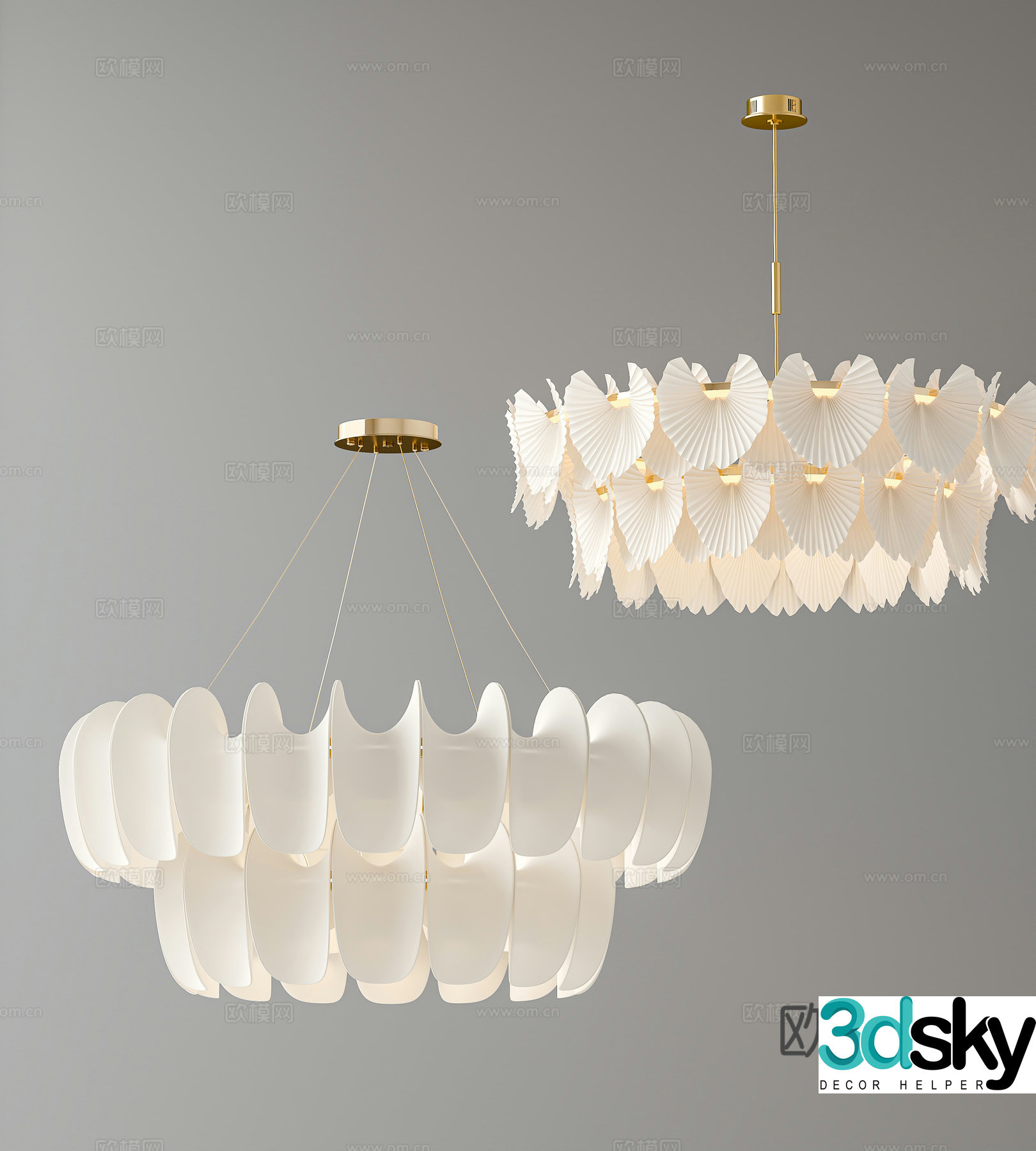 Modern Cream Chandelier French Cream Chandelier Lamp Combination Decorative Chandelier Art Chandelier 3D Model
