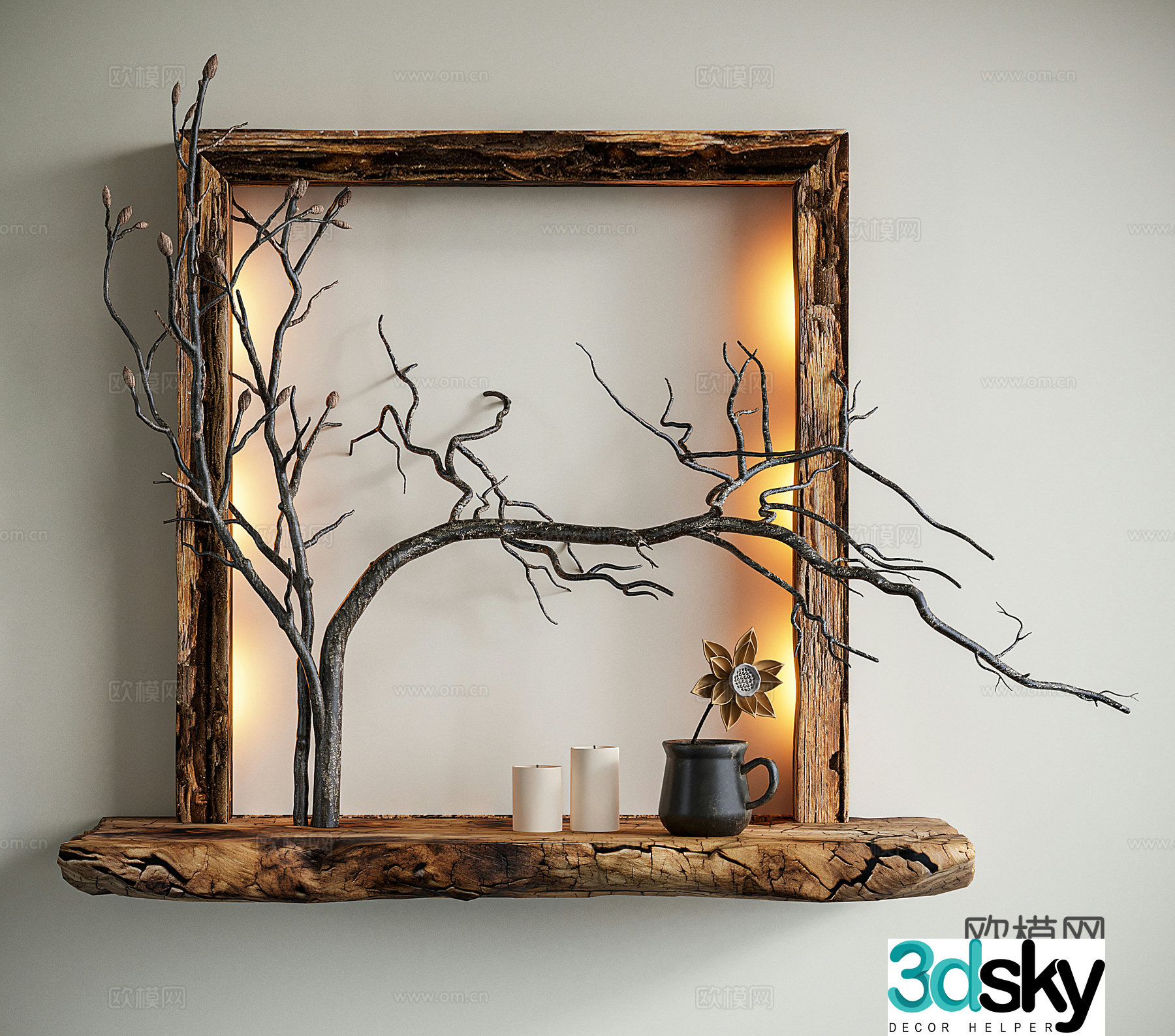 Wasabi wind decorative painting 3d model