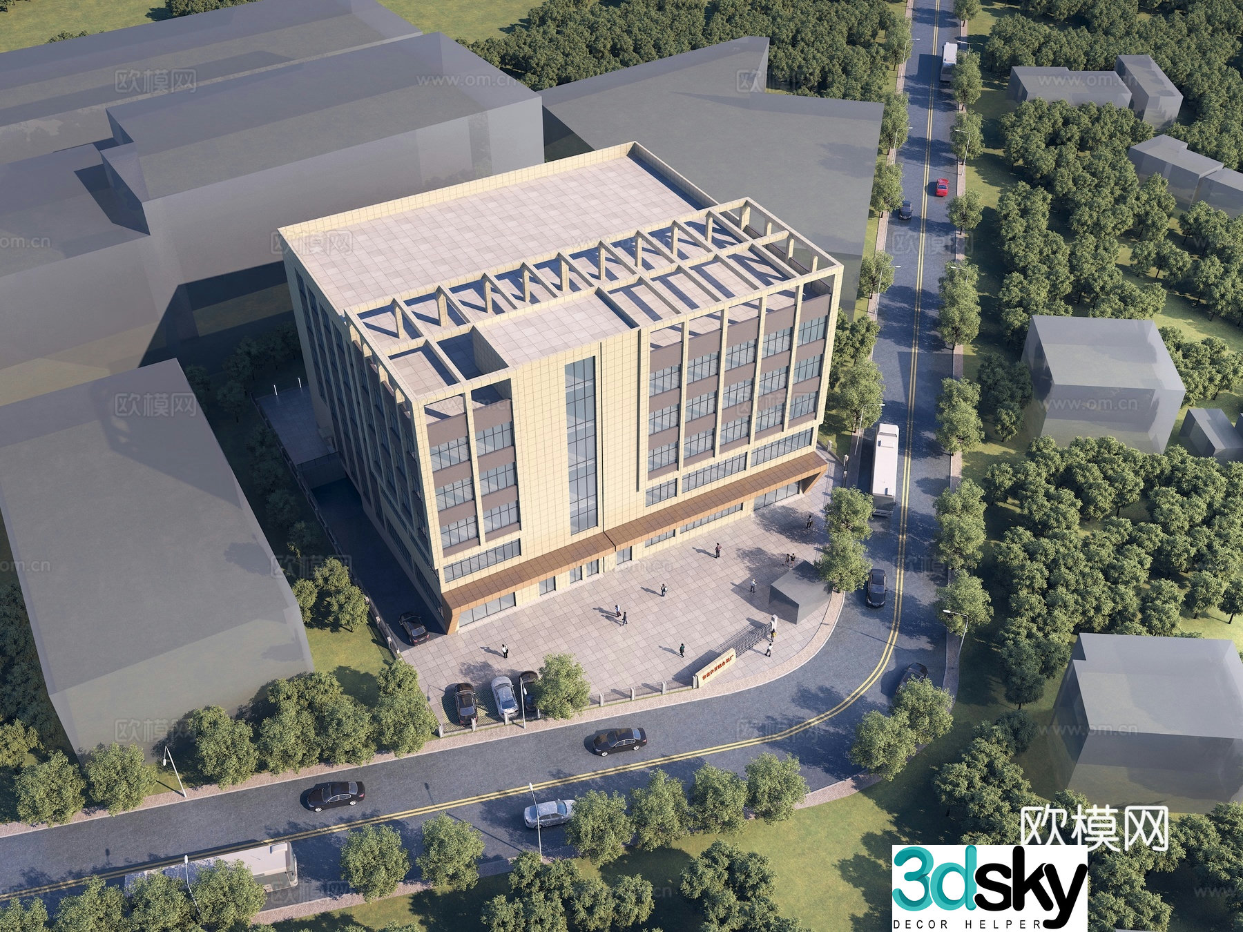 Factory office building Industrial park 3D model