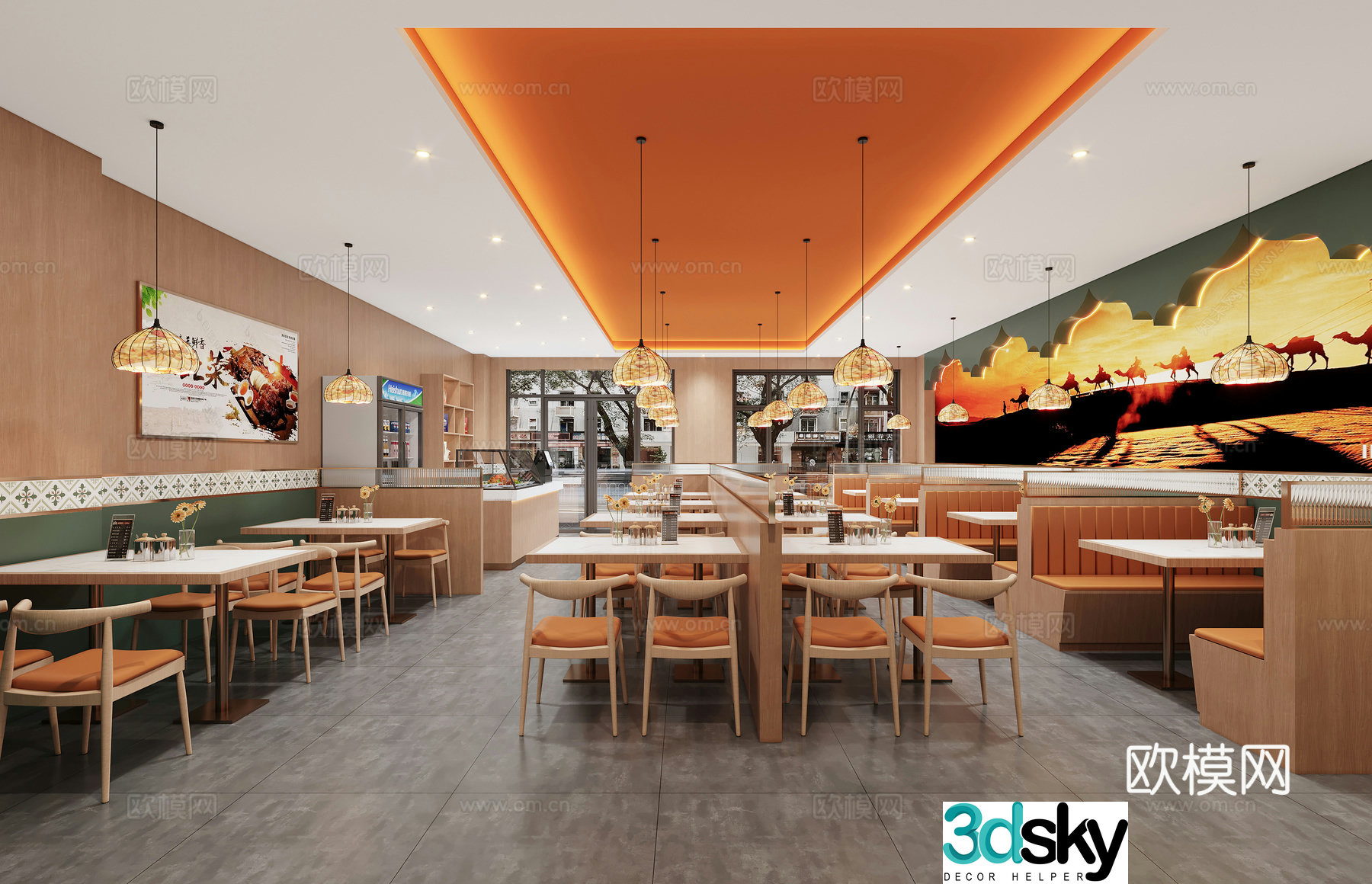 Modern restaurant 3d model