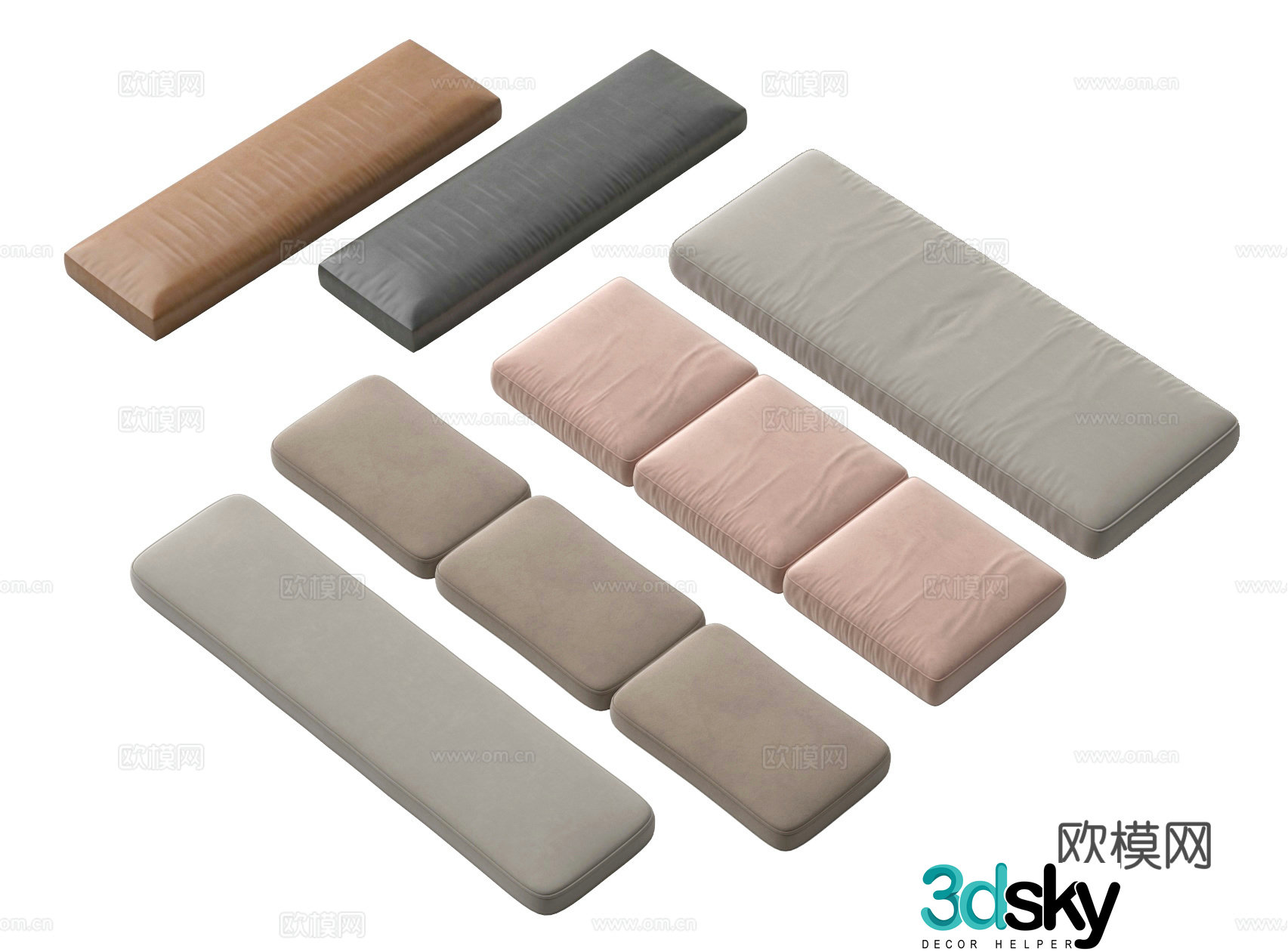 Modern cushion bay window cushion sofa cushion cushion 3D model