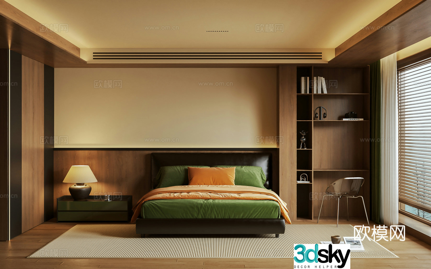 Log wind bedroom 3d model