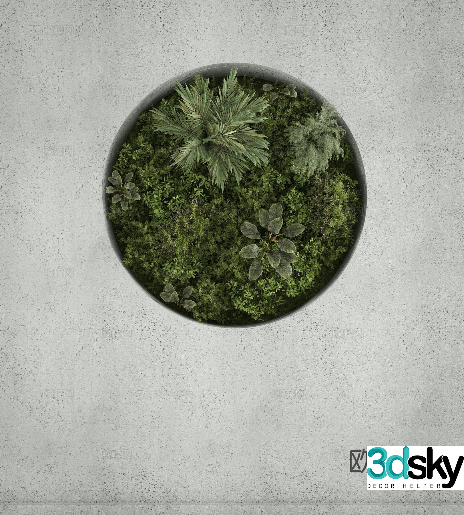 Plants Green Plant Wall Bamboo Landscape Tree 3D Model