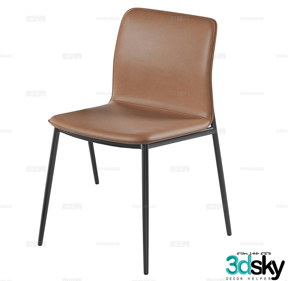 Light luxury dining chair leather chair leather dining chair leather dining chair leather single chair leather single chair leather 3d model