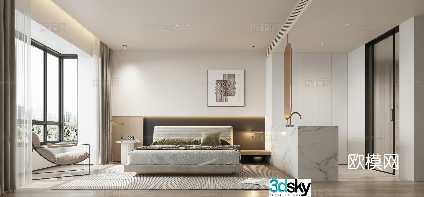 Modern bedroom 3d model