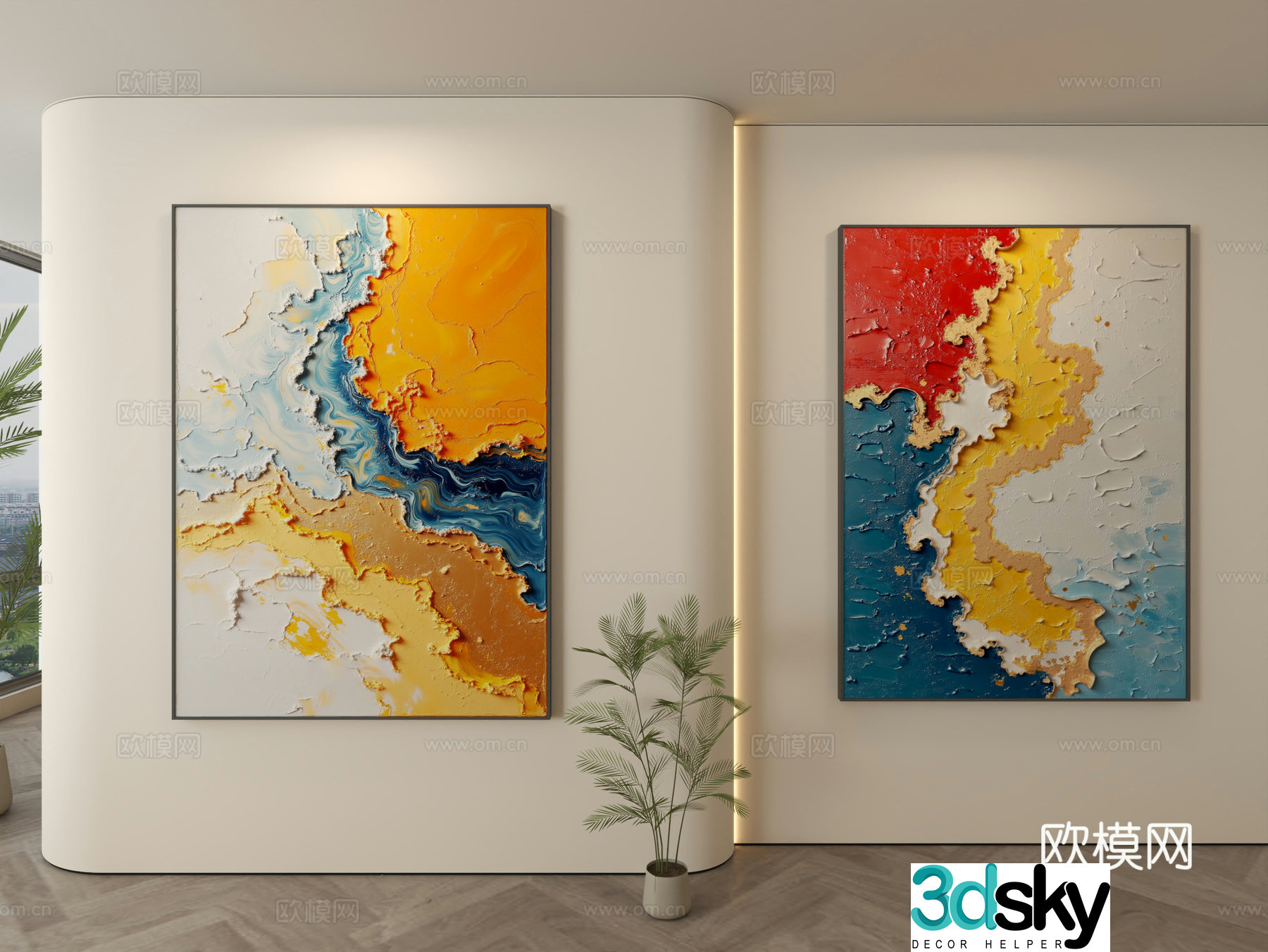 Modern decorative paintings Decorative paintings Modern hanging paintings Hanging paintings Simple hanging paintings 3D model