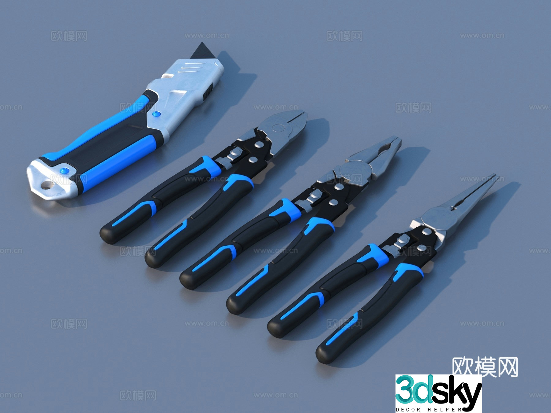 Scissors pliers pliers wire breaker bolt tool 3d model