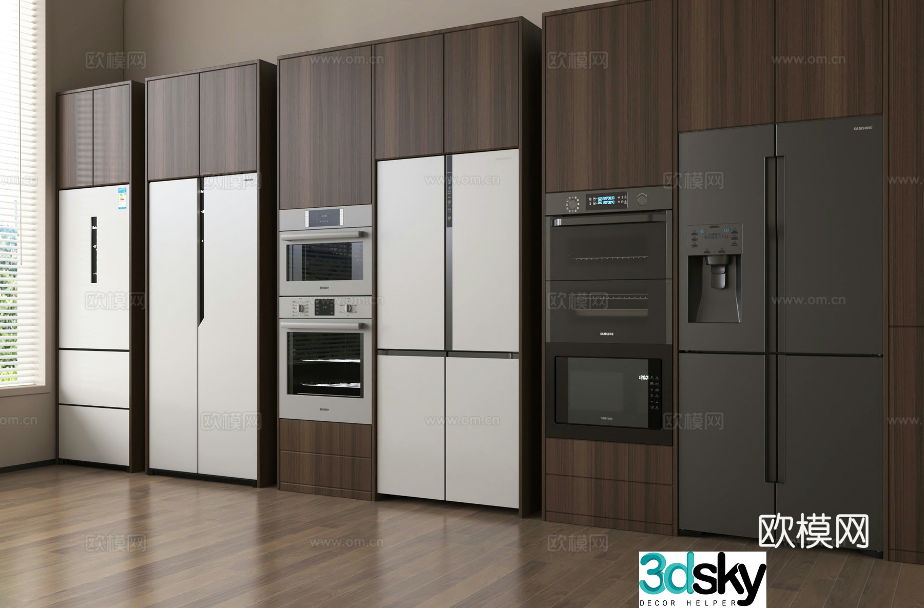 Refrigerator Double-door refrigerator Smart refrigerator Oven Steamed oven 3D model