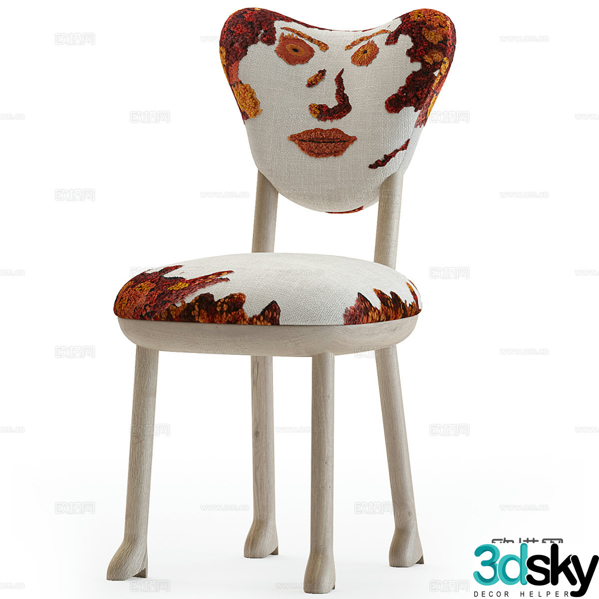 Modern FABRIC Chair 3d Model