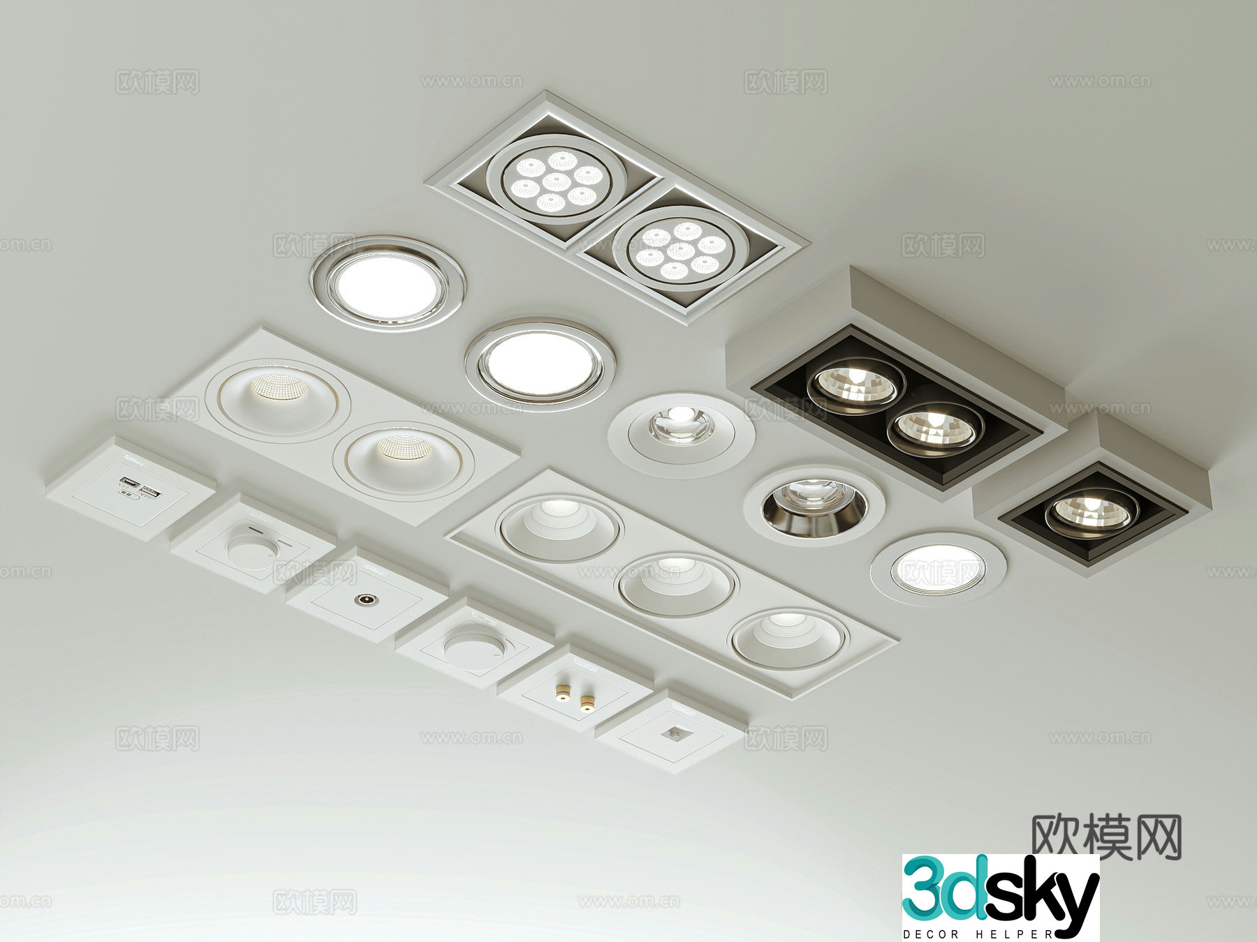 Modern downlight spotlight 3d model