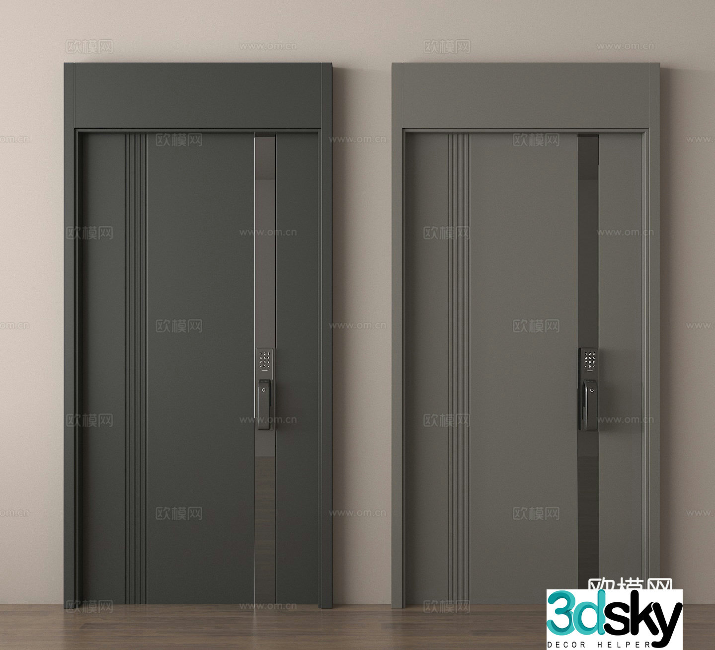 Entry door Security door Password door 3d model