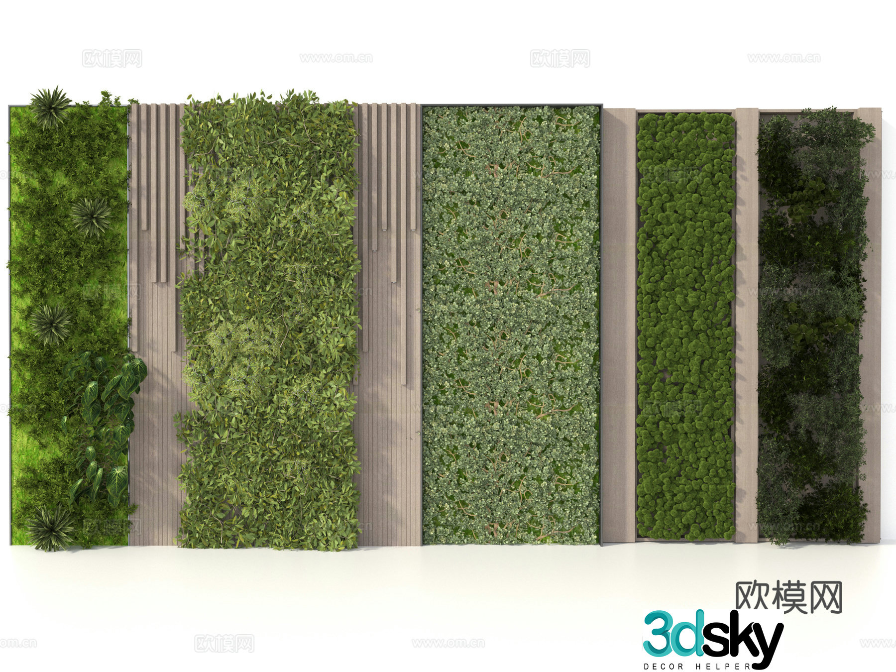 Green plant wall Plant wall 3d model