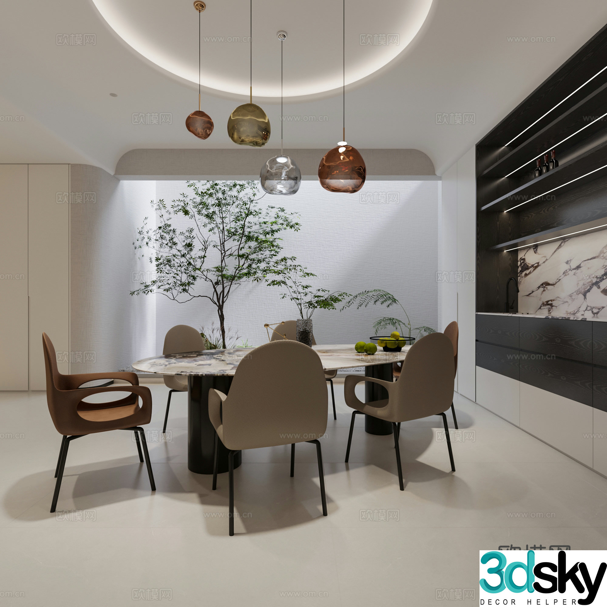 Modern restaurant 3d model