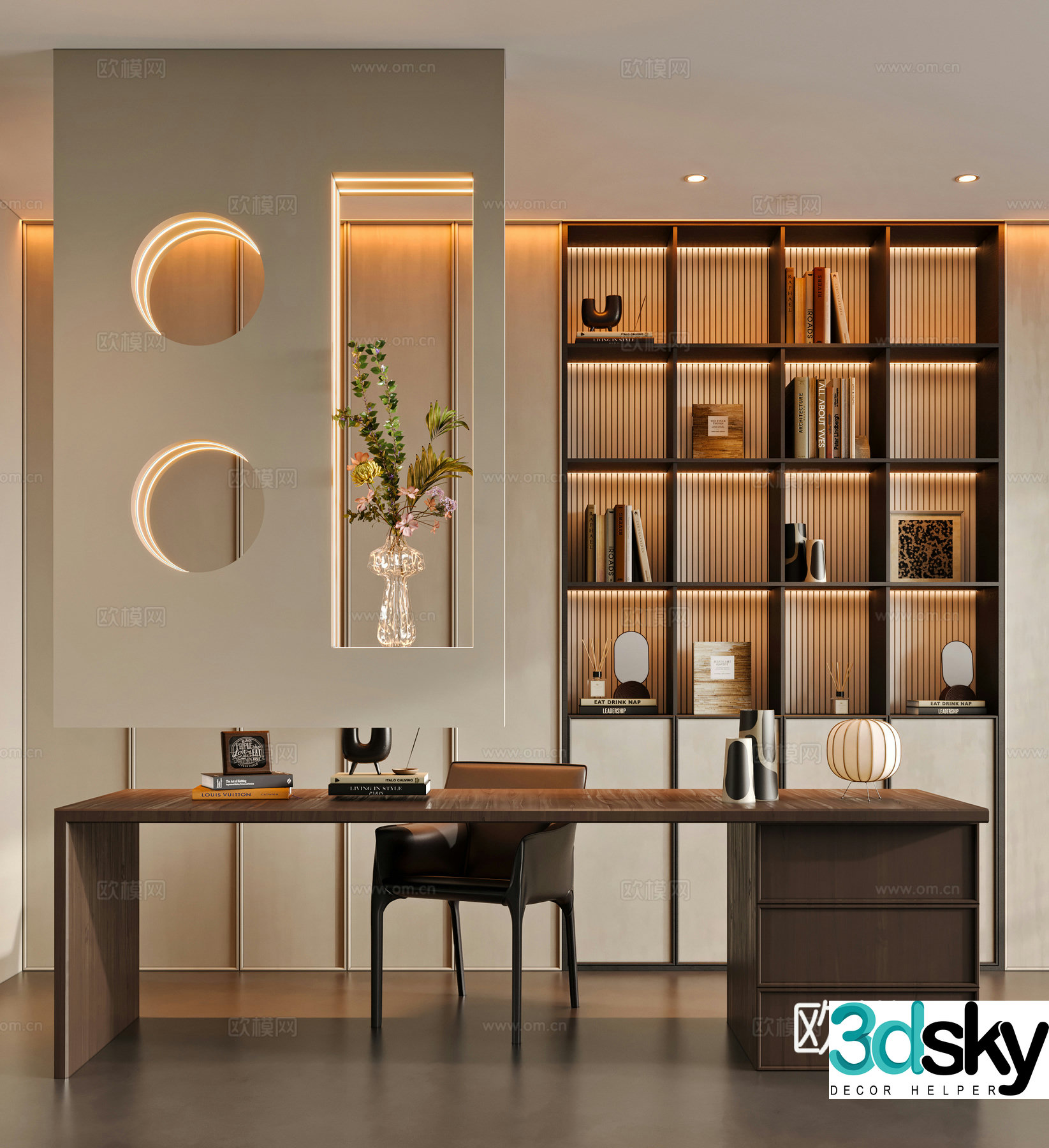Middle-aged study room 3D model