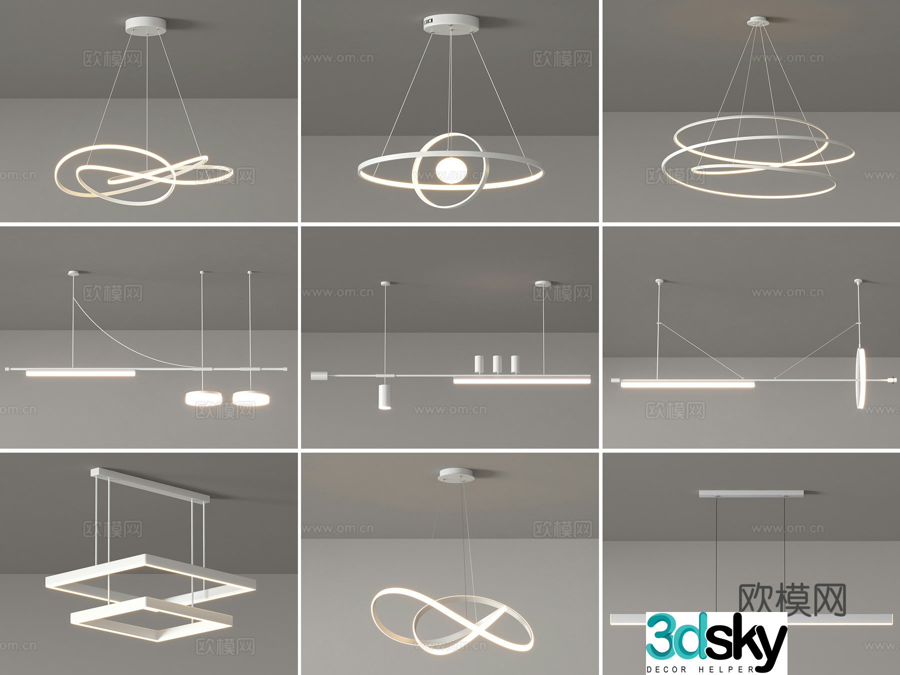 Living room chandeliers Simple Atmospheric 2024 Living room lamps Dining lamp Zhongshan lamps Whole house 3D model