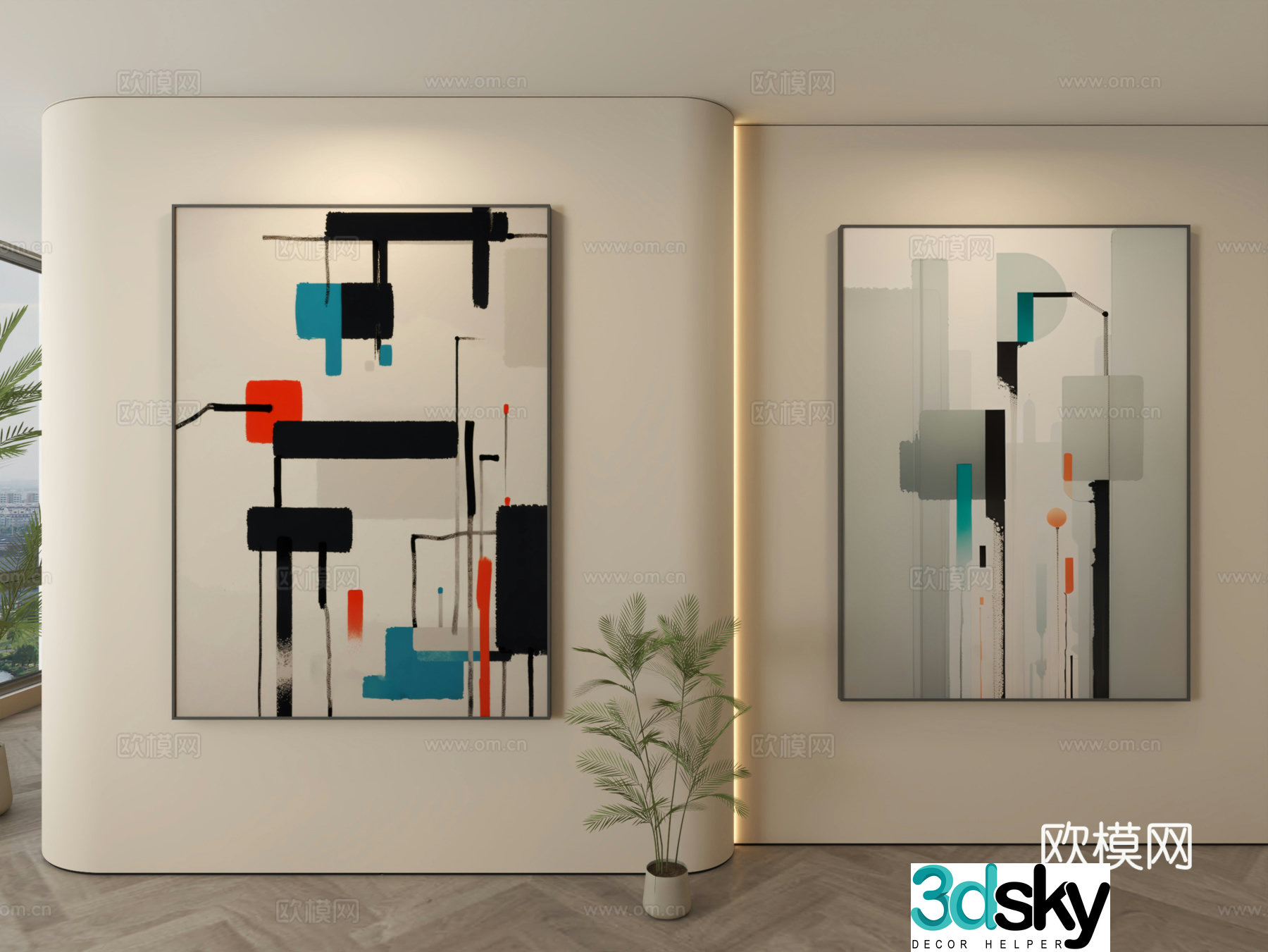 Modern decorative paintings Decorative paintings Modern hanging paintings Hanging paintings Simple hanging paintings 3D model