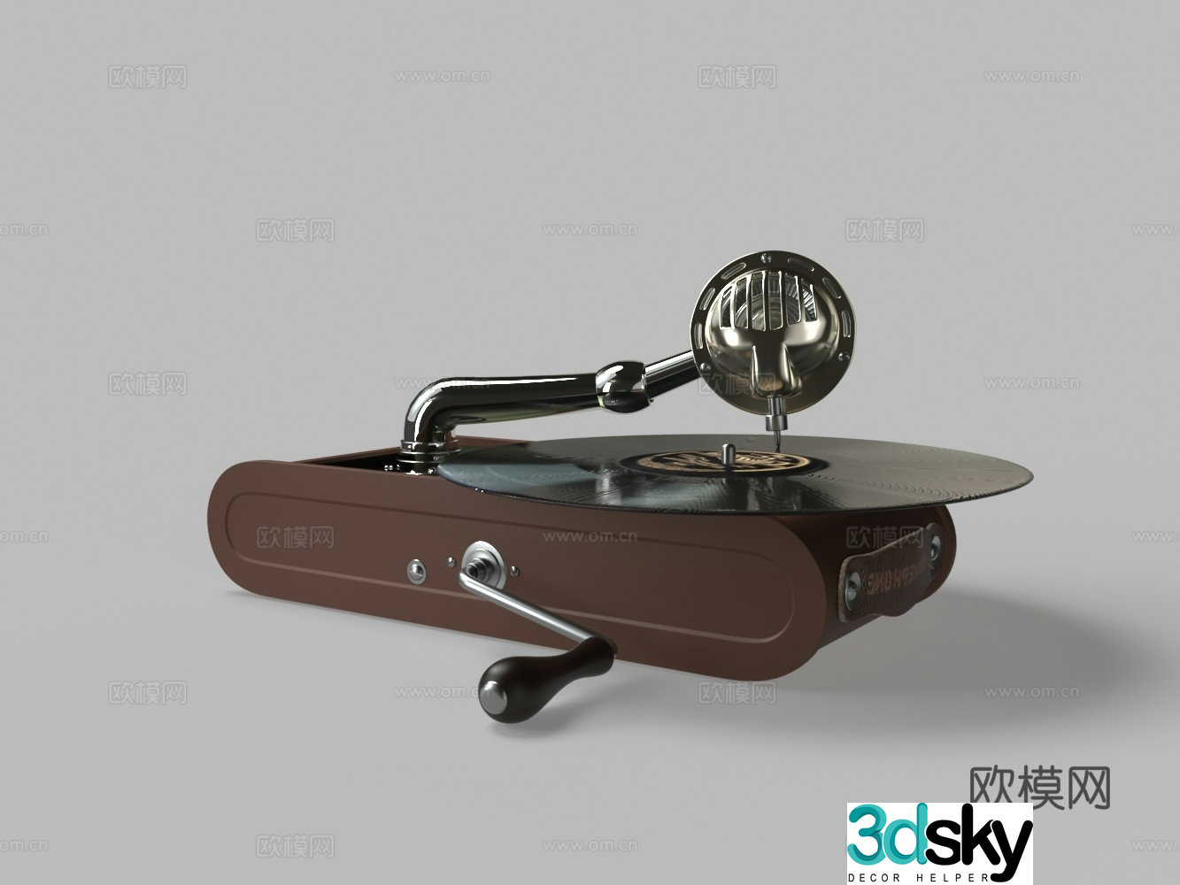 Retro phonograph recorder 3d model