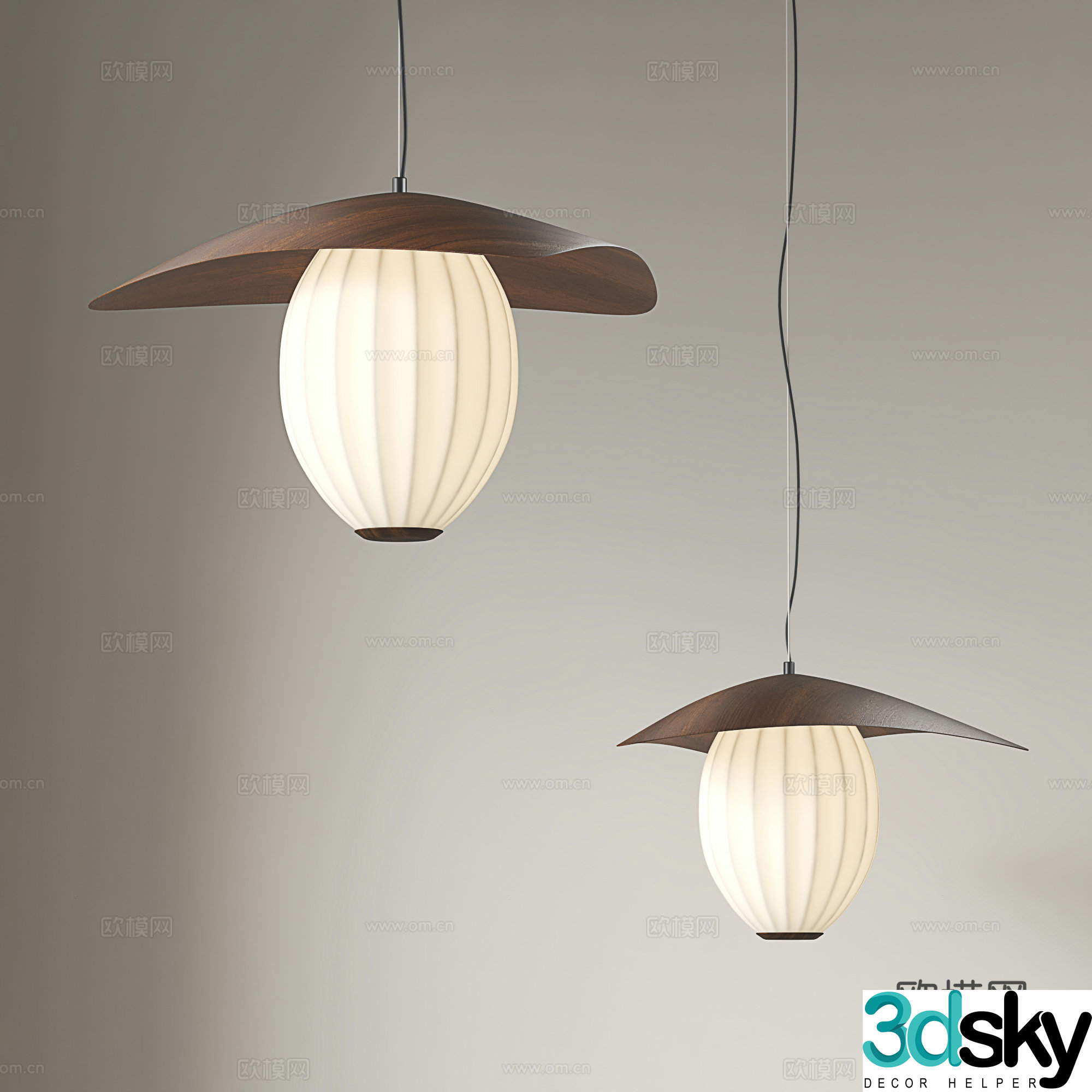 Japanese chandeliers Wasabi chandeliers Restaurant chandeliers Middle-aged chandeliers 3D model