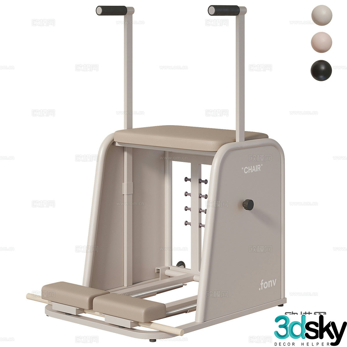Pilates fitness equipment 3d model