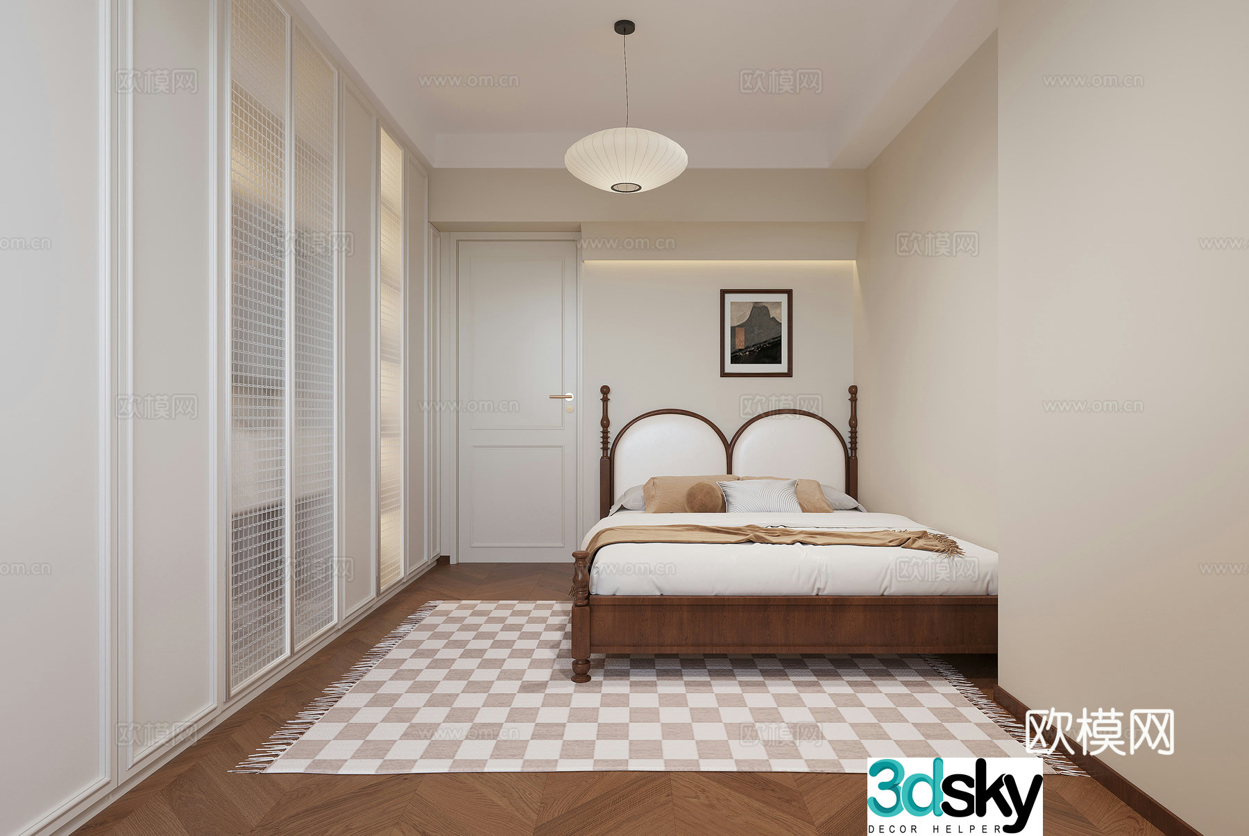 Middle-aged bedroom 3d model