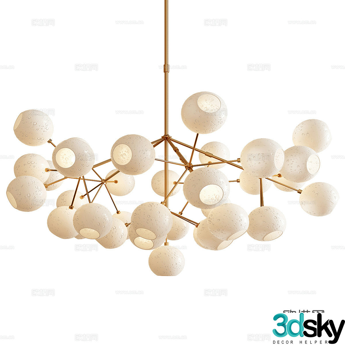 Wasabi wind chandelier Living room chandelier Restaurant chandelier Hotel chandelier Multi-head chandelier Cream wind chandelier 3D model