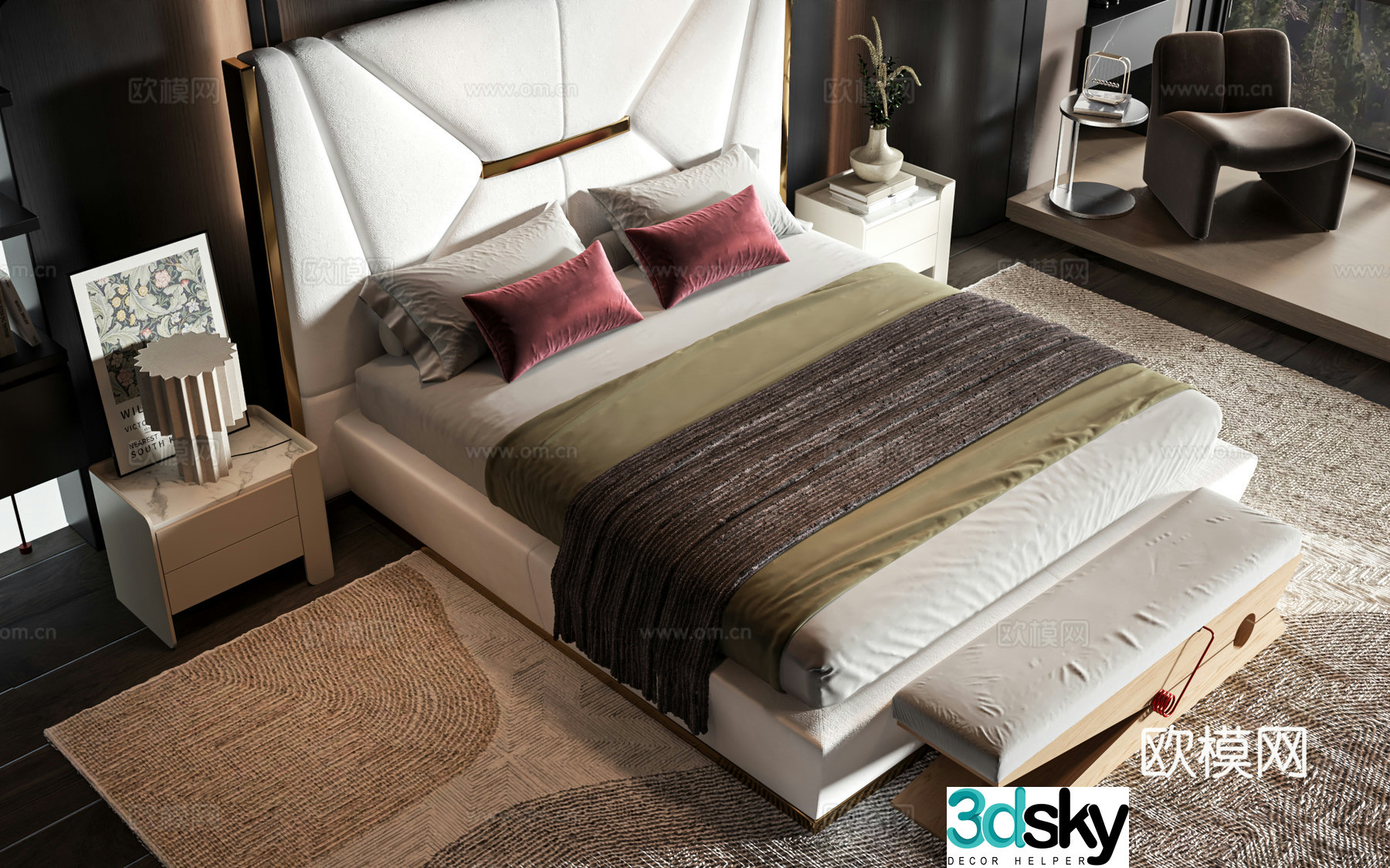 Modern style product bed 3d model