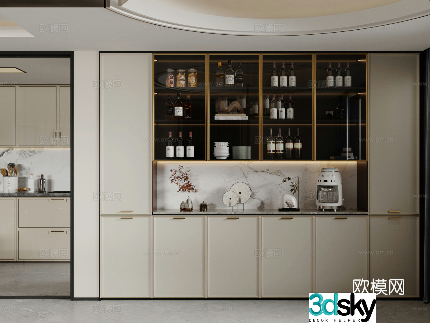 Modern sideboard sideboard ornaments Finished sideboard Tea cabinet sideboard sideboard meal preparation cabinet 3D model