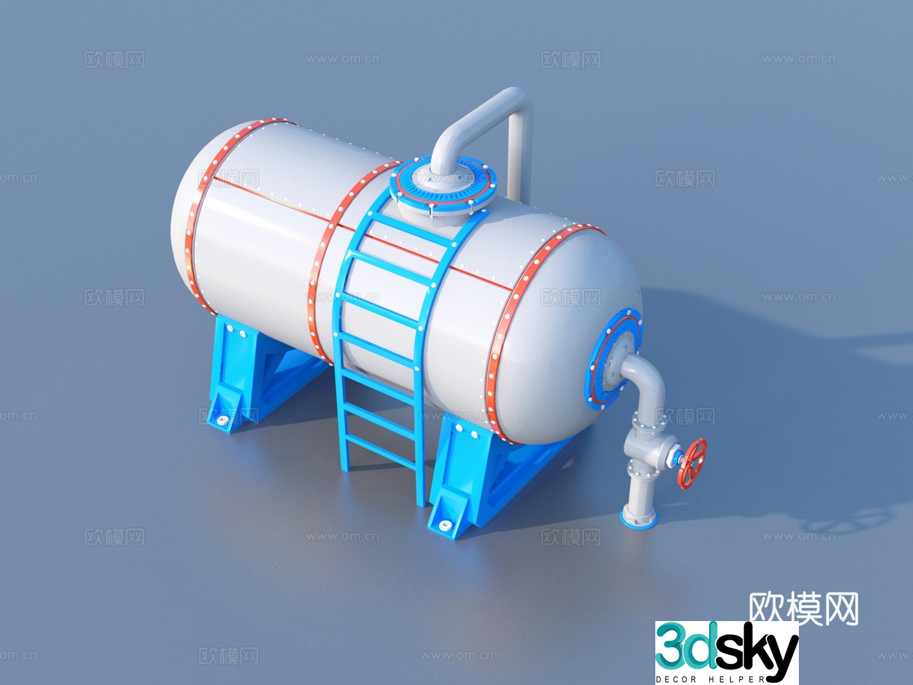 Storage tank Industrial storage tank Valve Ladder 3D model