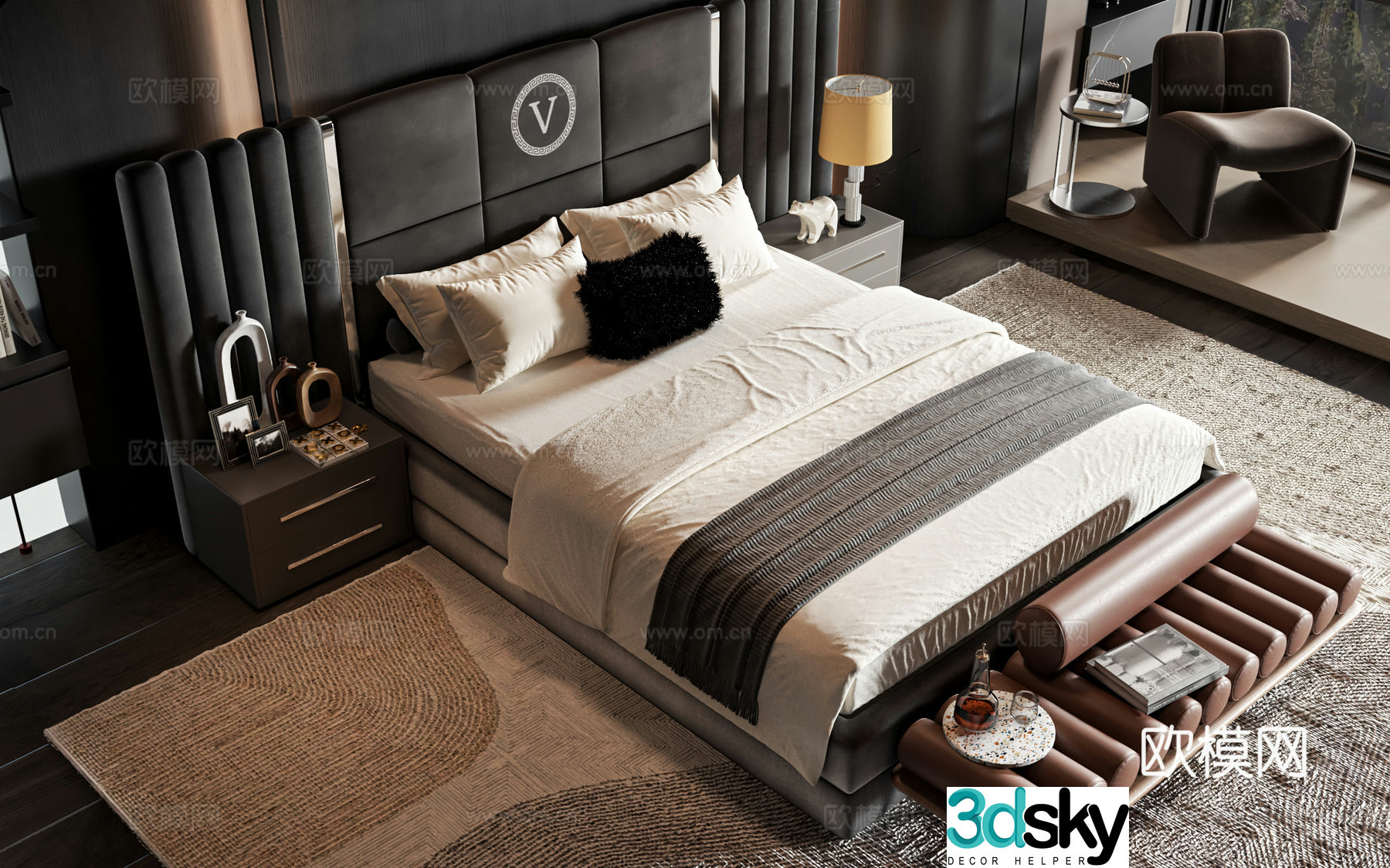 Modern style product bed 3d model