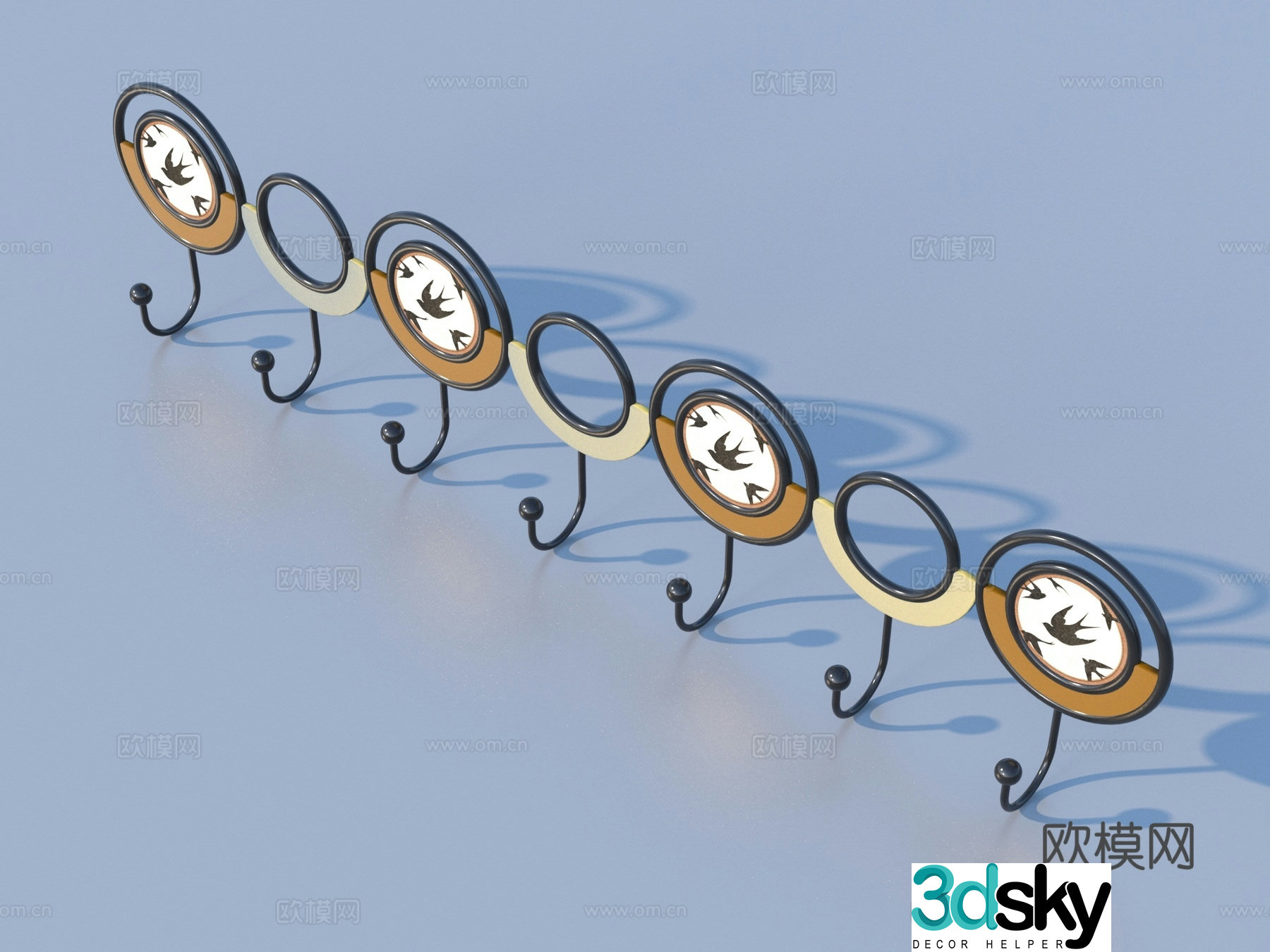 Clothes hook hardware sketch 3d model