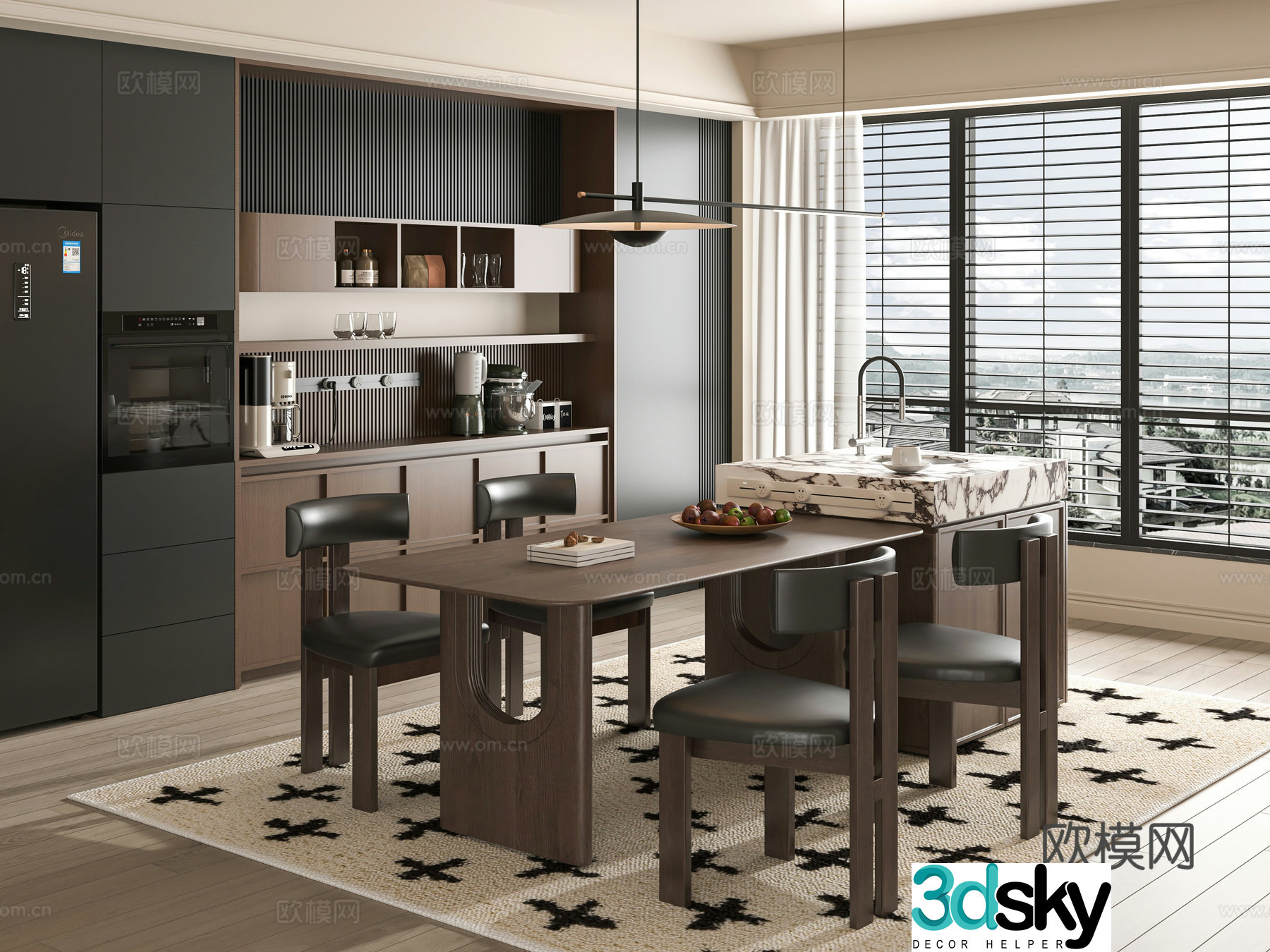 Modern restaurant 3d model
