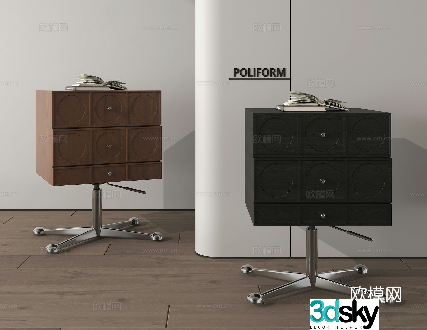 Bedside table chest of drawers 3d model