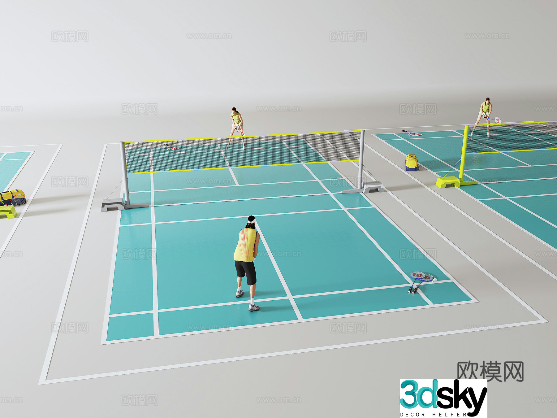 Badminton Hall Badminton Stadium Badminton Square Badminton Net Badminton Racket 3D Model
