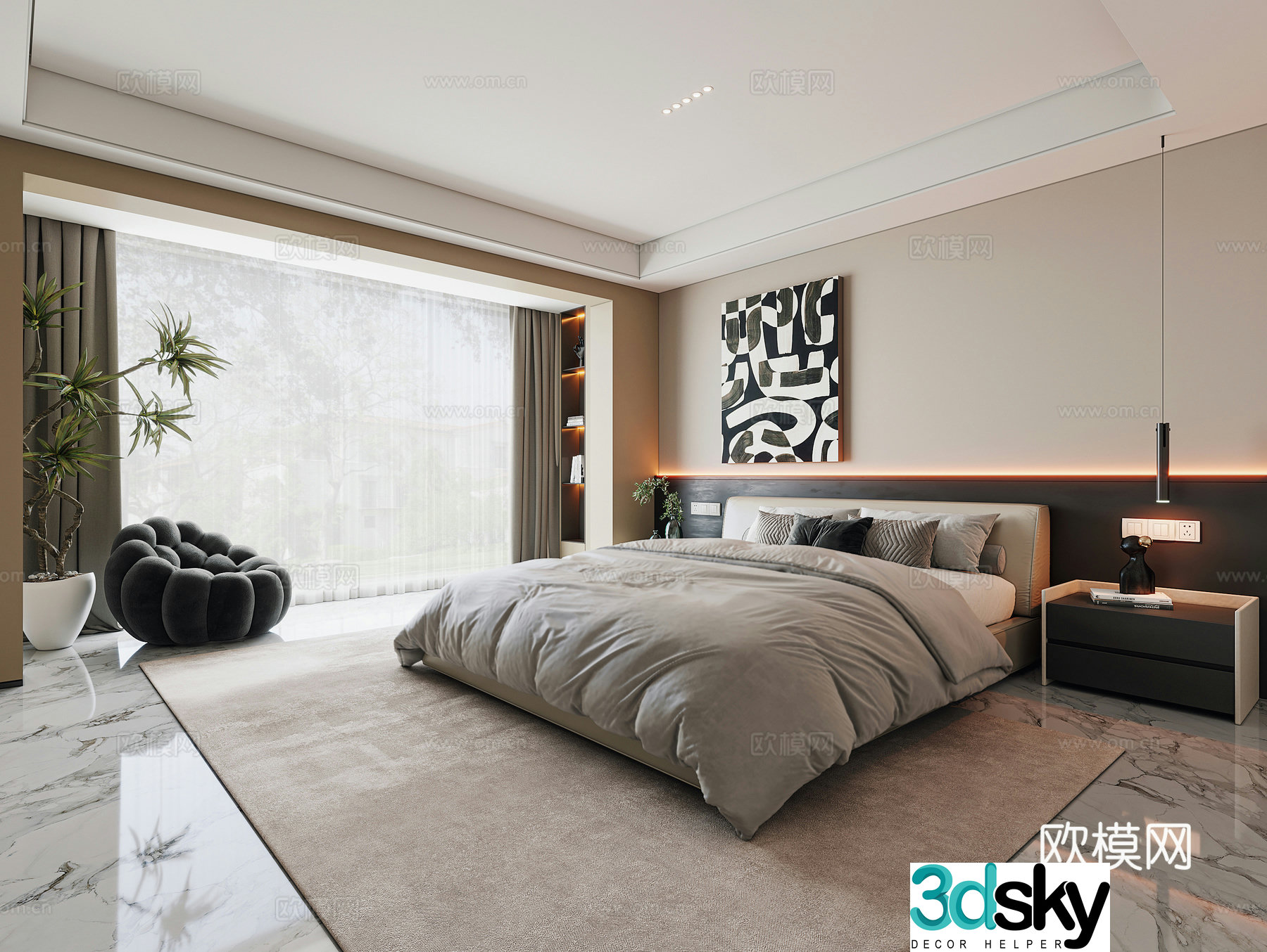 Modern bedroom 3d model