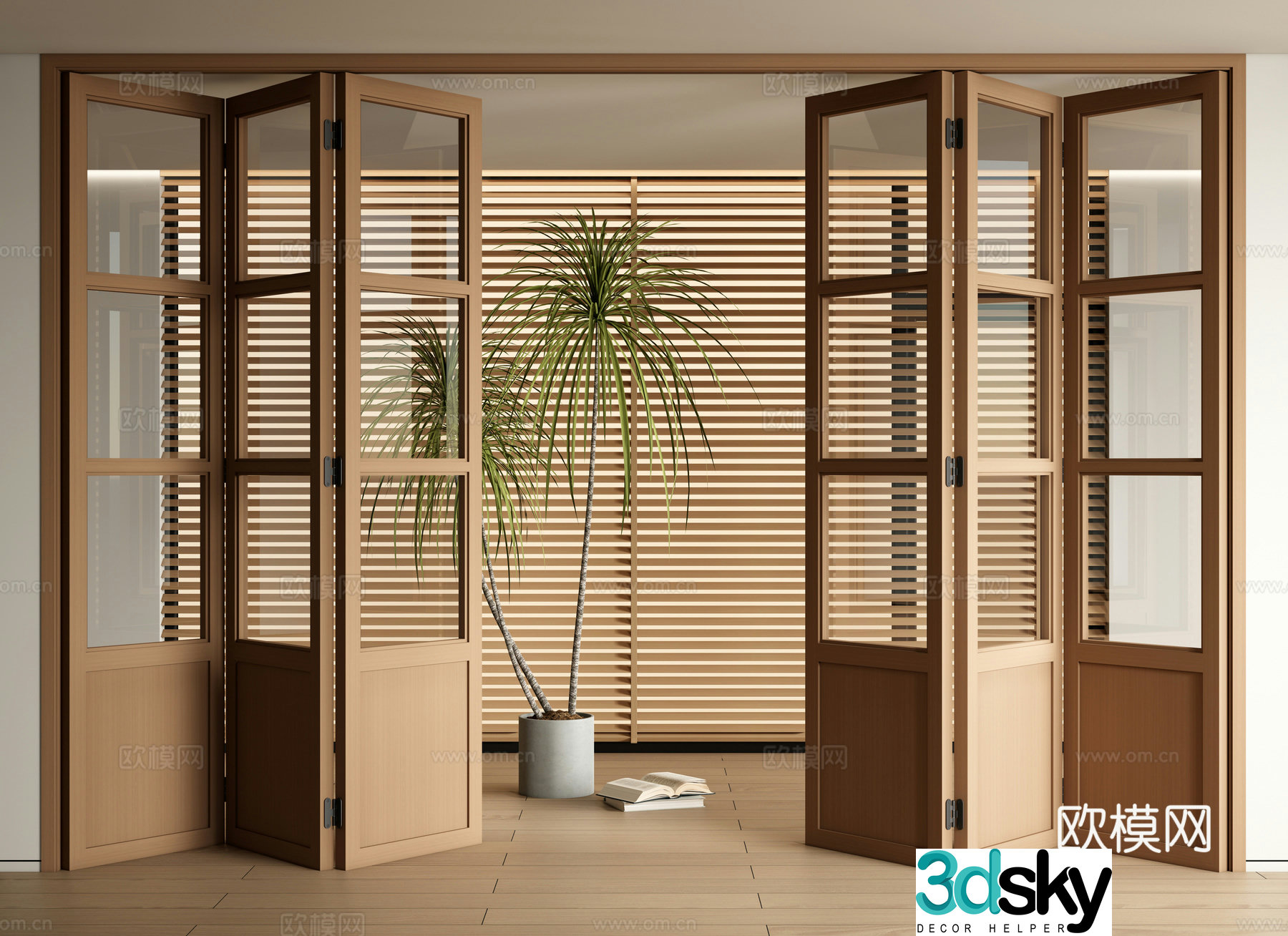 Modern folding door Glass folding door Multi-connected sliding door Sliding door 3D model