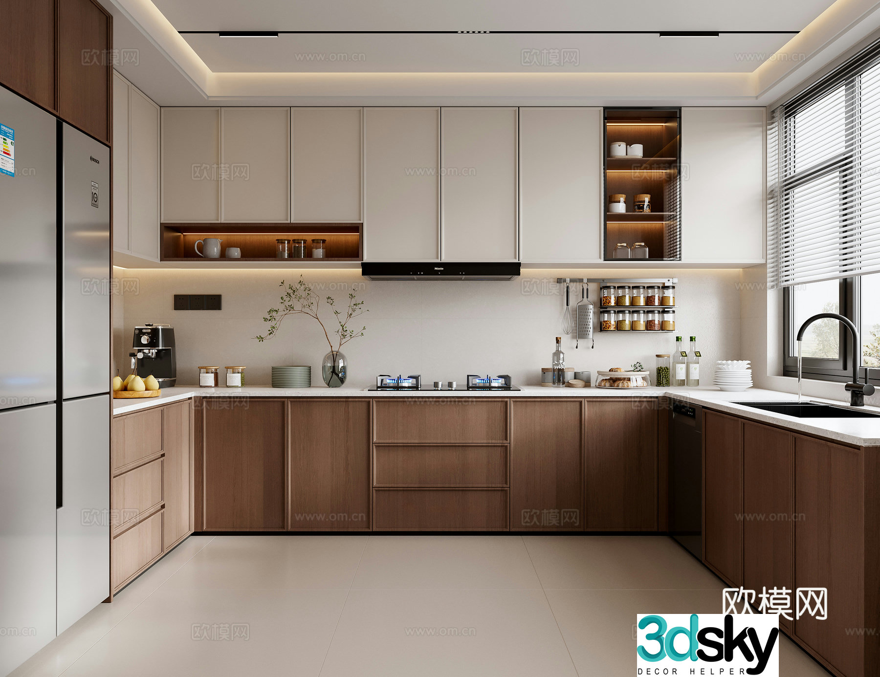 Middle style kitchen 3d model