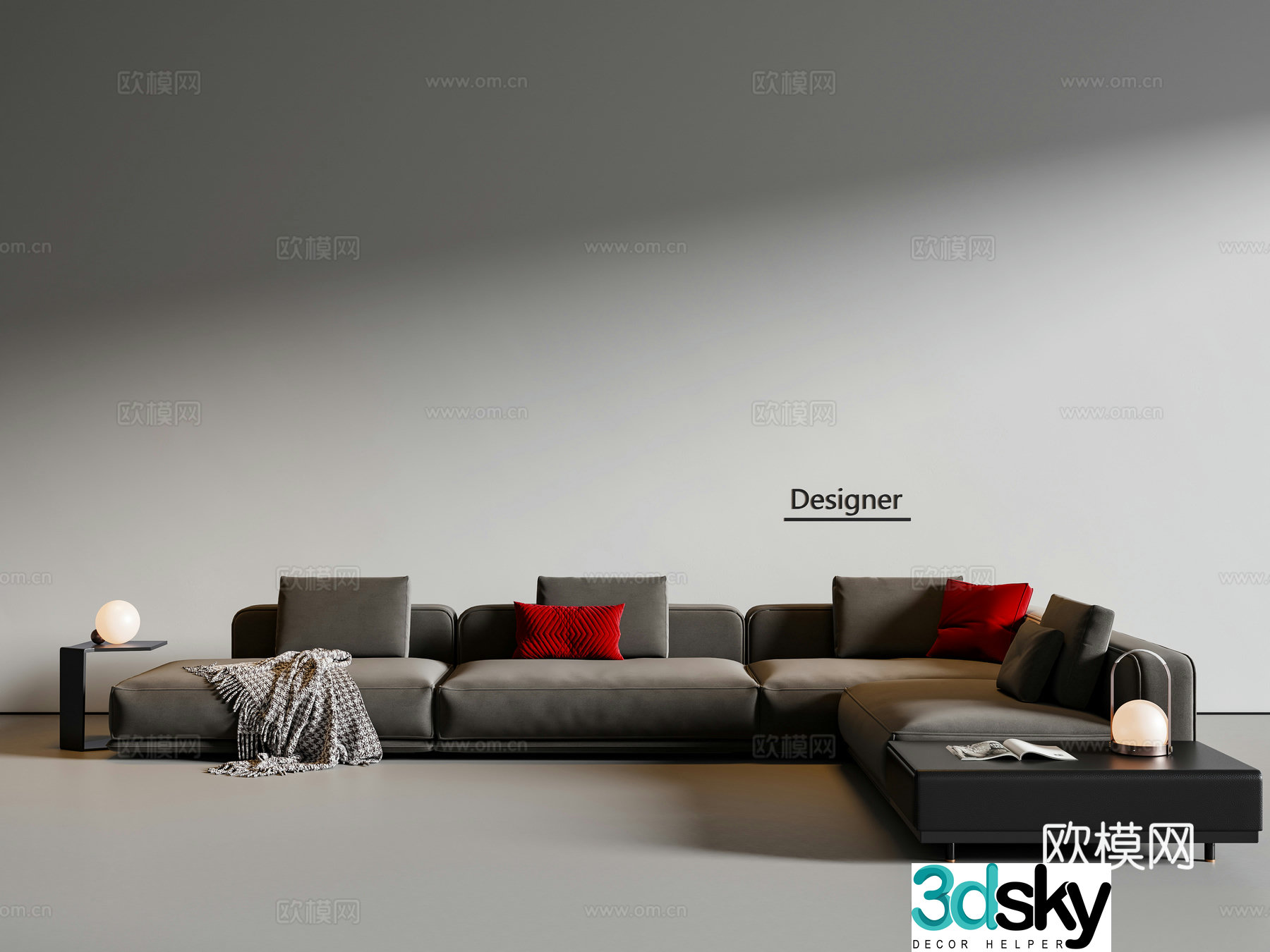 Modern corner sofa 3d model