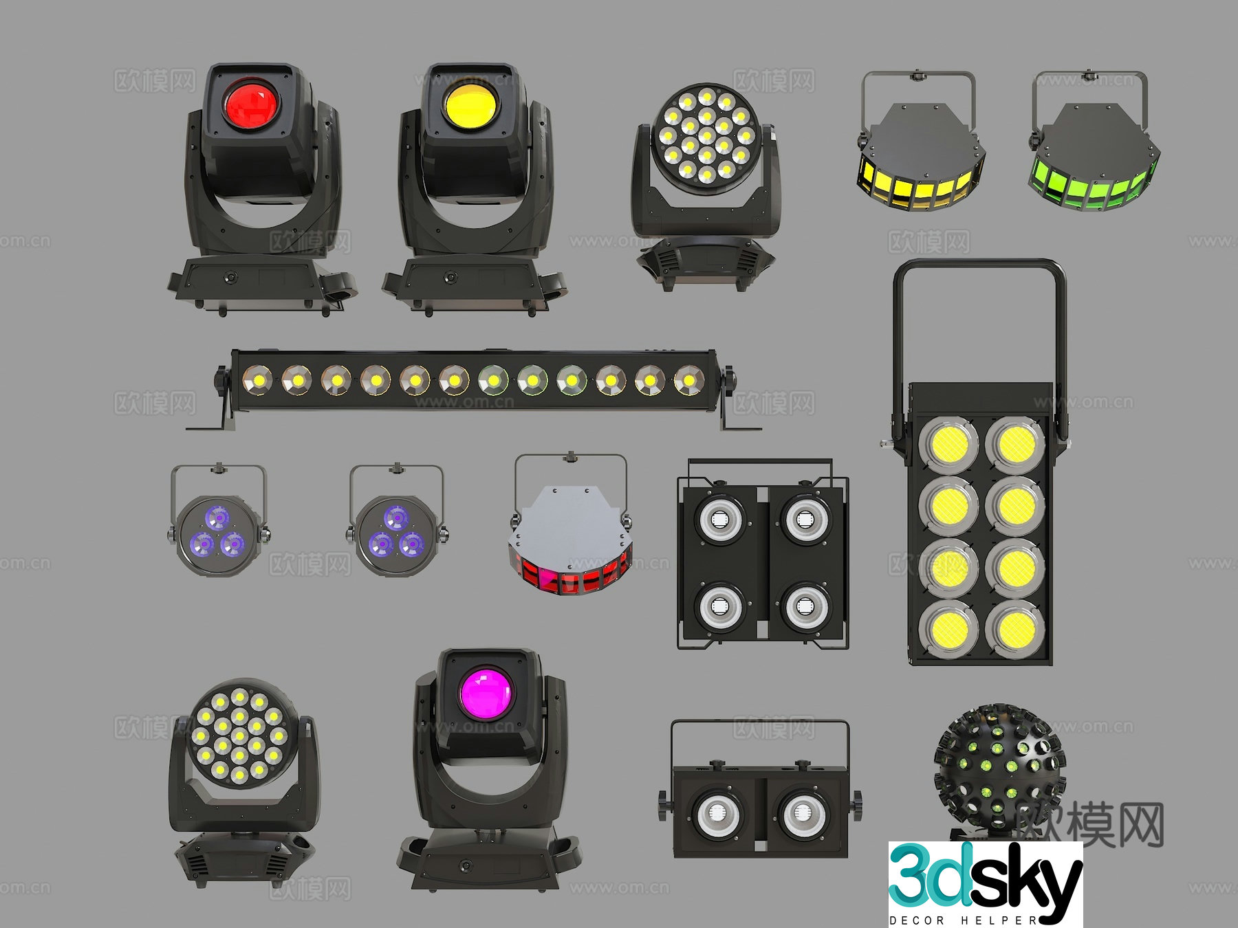 Modern stage lighting Stage spotlight Modern stage lamp Strobe light Dyeing lamp Modern downlight 3d model