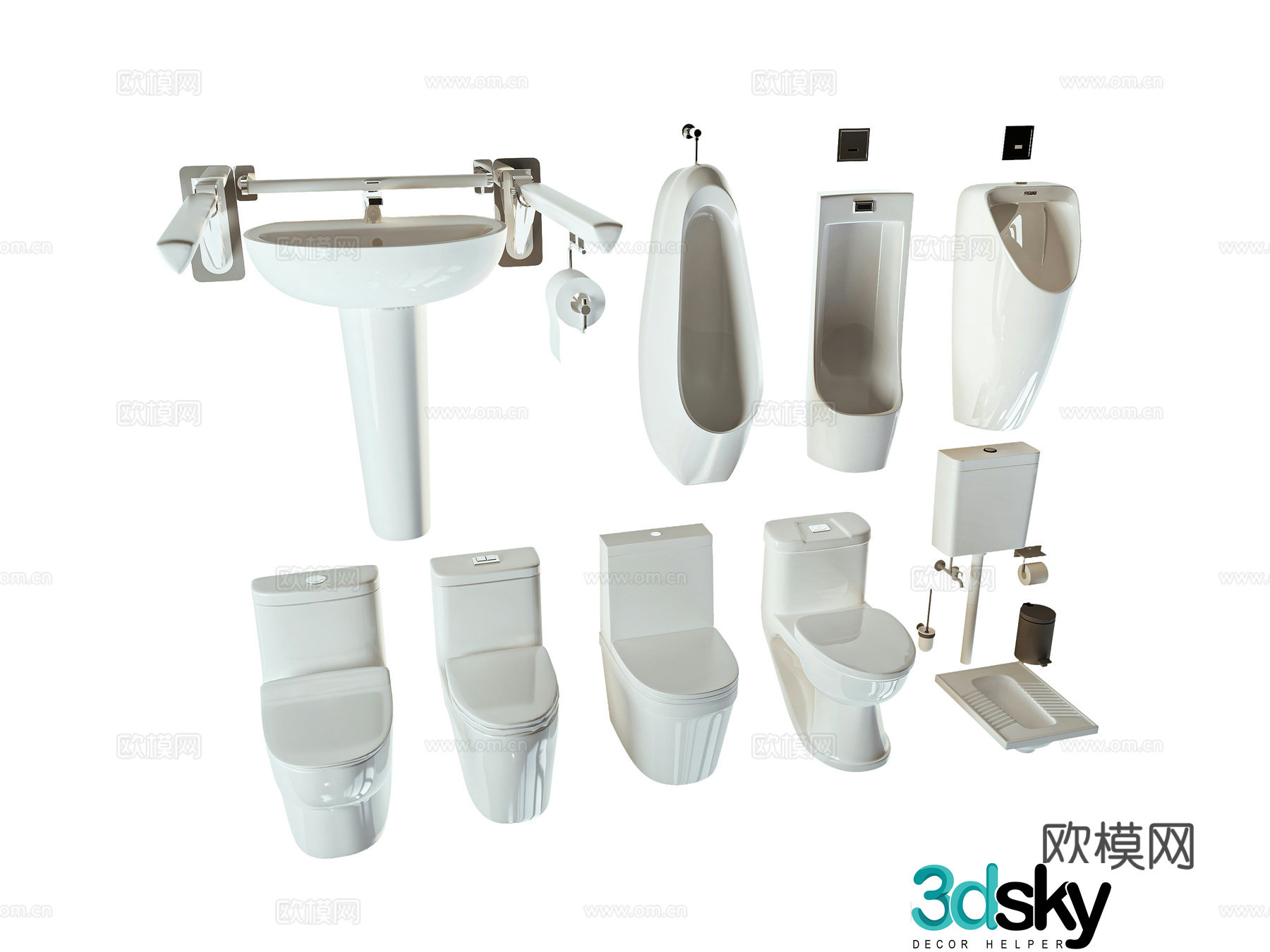 Modern toilet 3d model